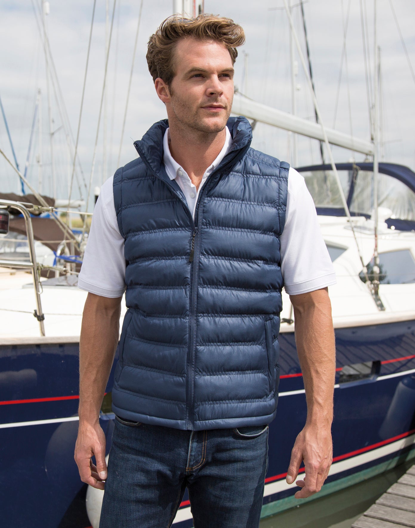 Polstret Navy Blå Vest