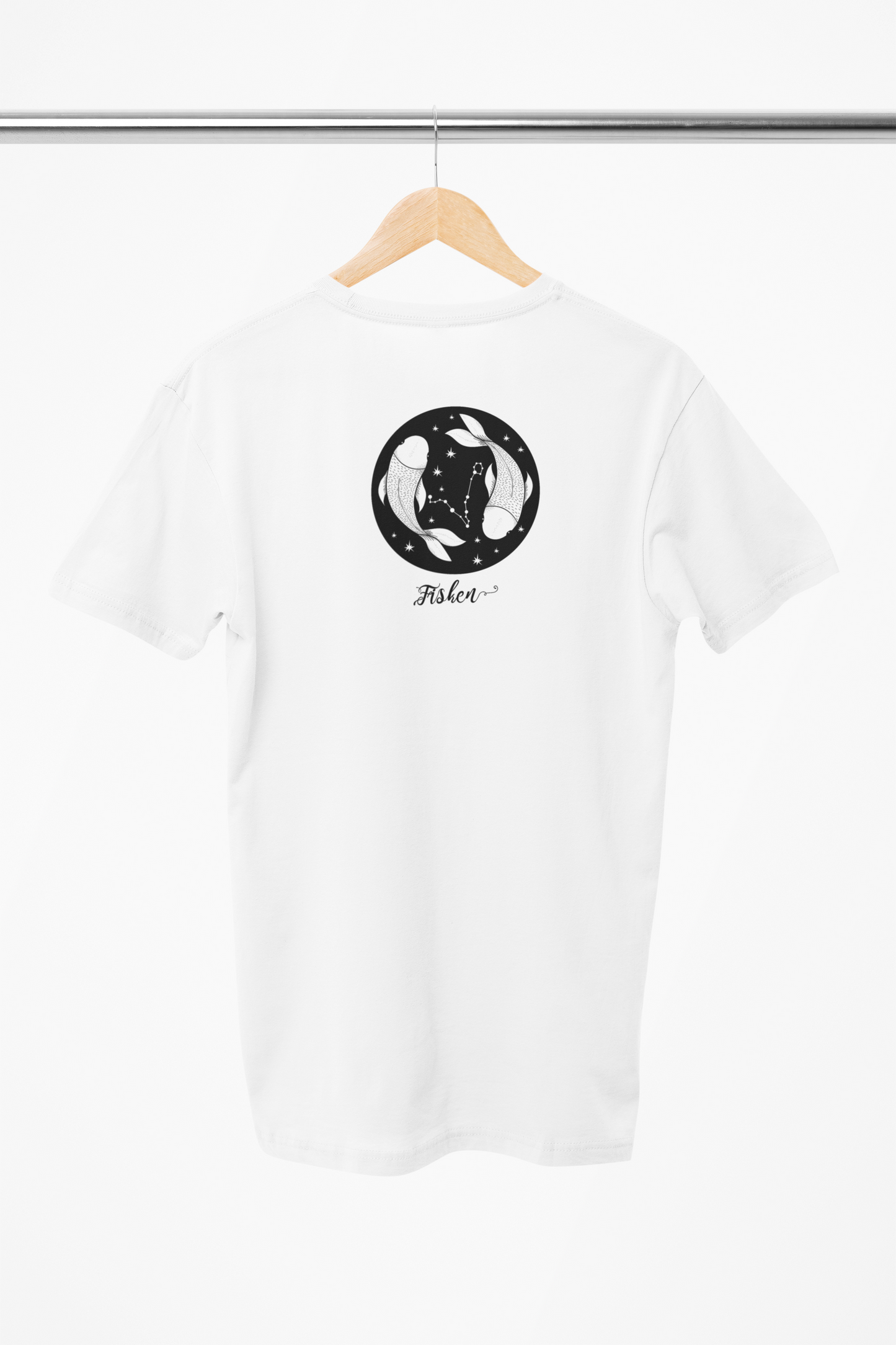 Fisken stjerntegn hvid t-shirt