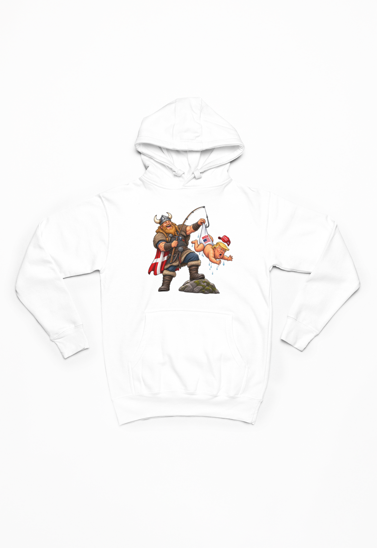 Trump på krogen hvid Hoodie