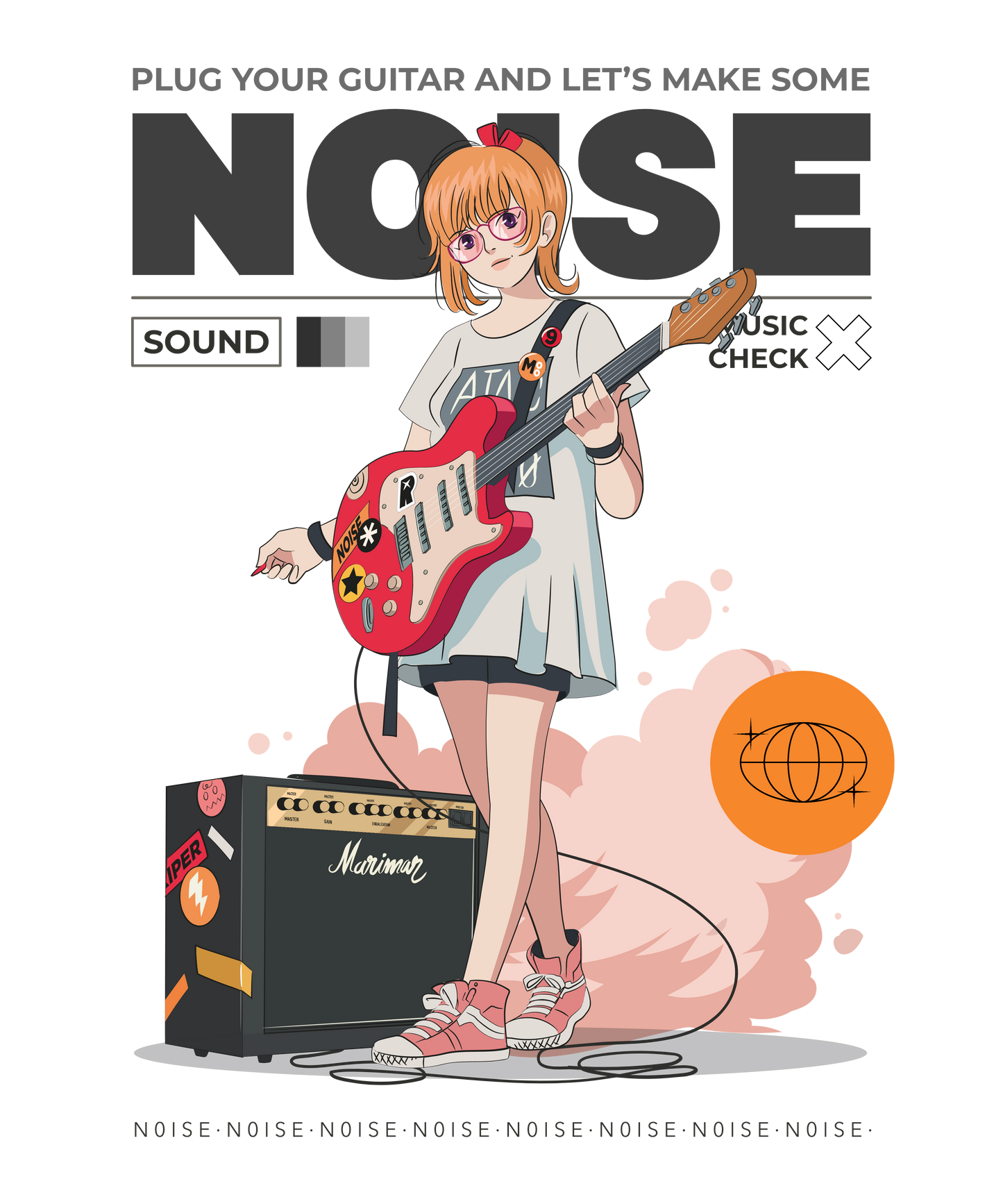 Anime Guitar Girl Hoodie