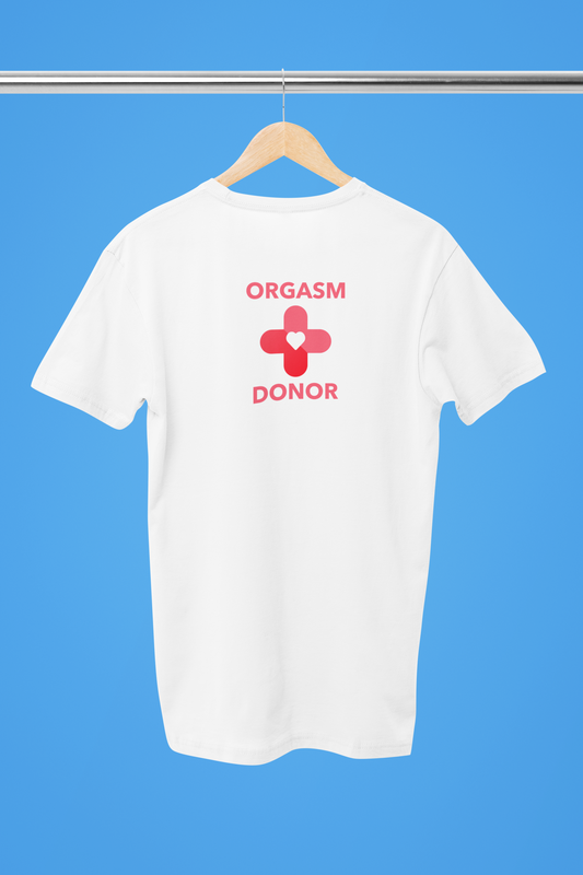 orgasm donor t-shirt hvid