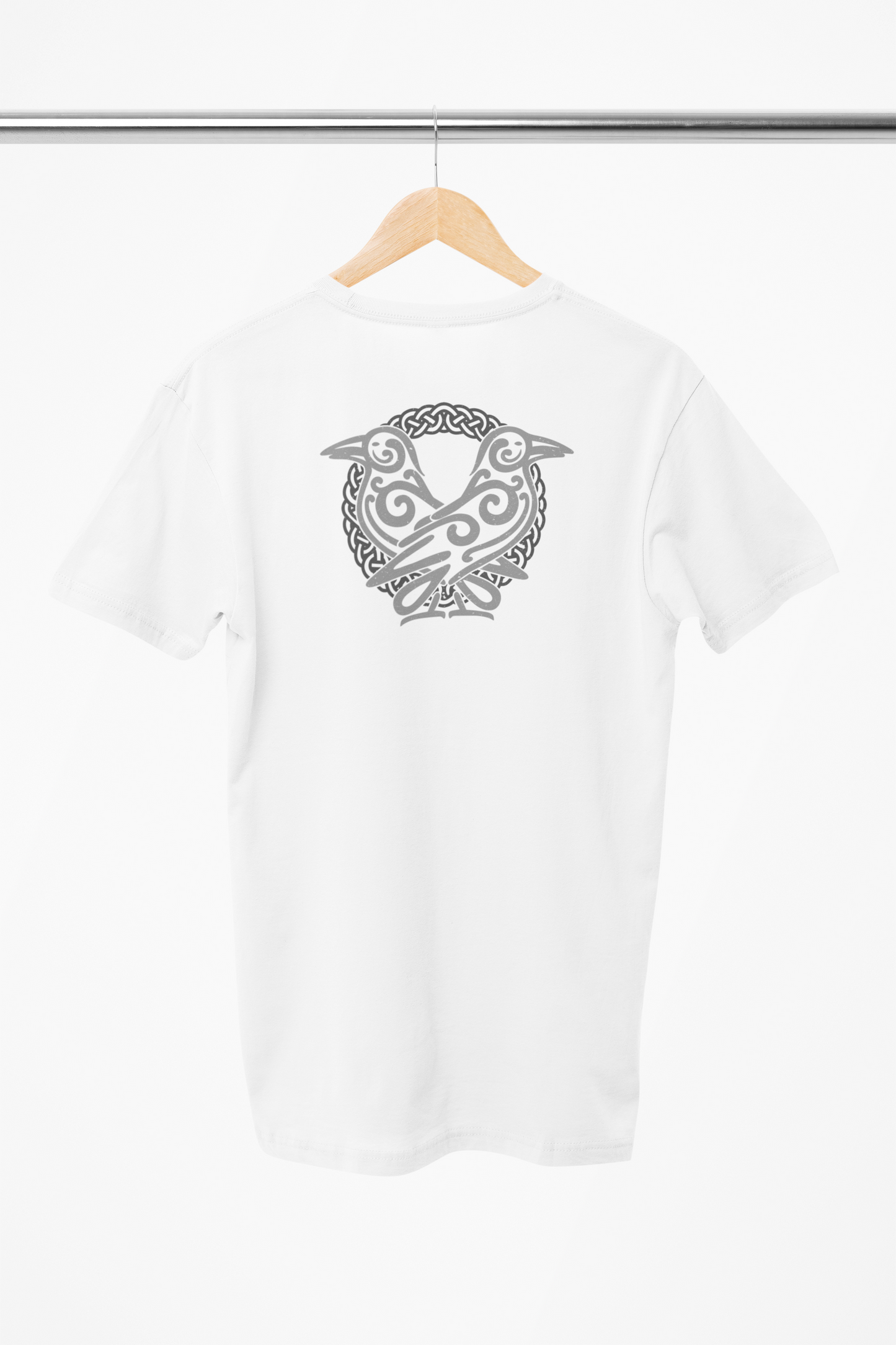Hugin og Munin t-shirt, Odins ravne hvid t-shirt