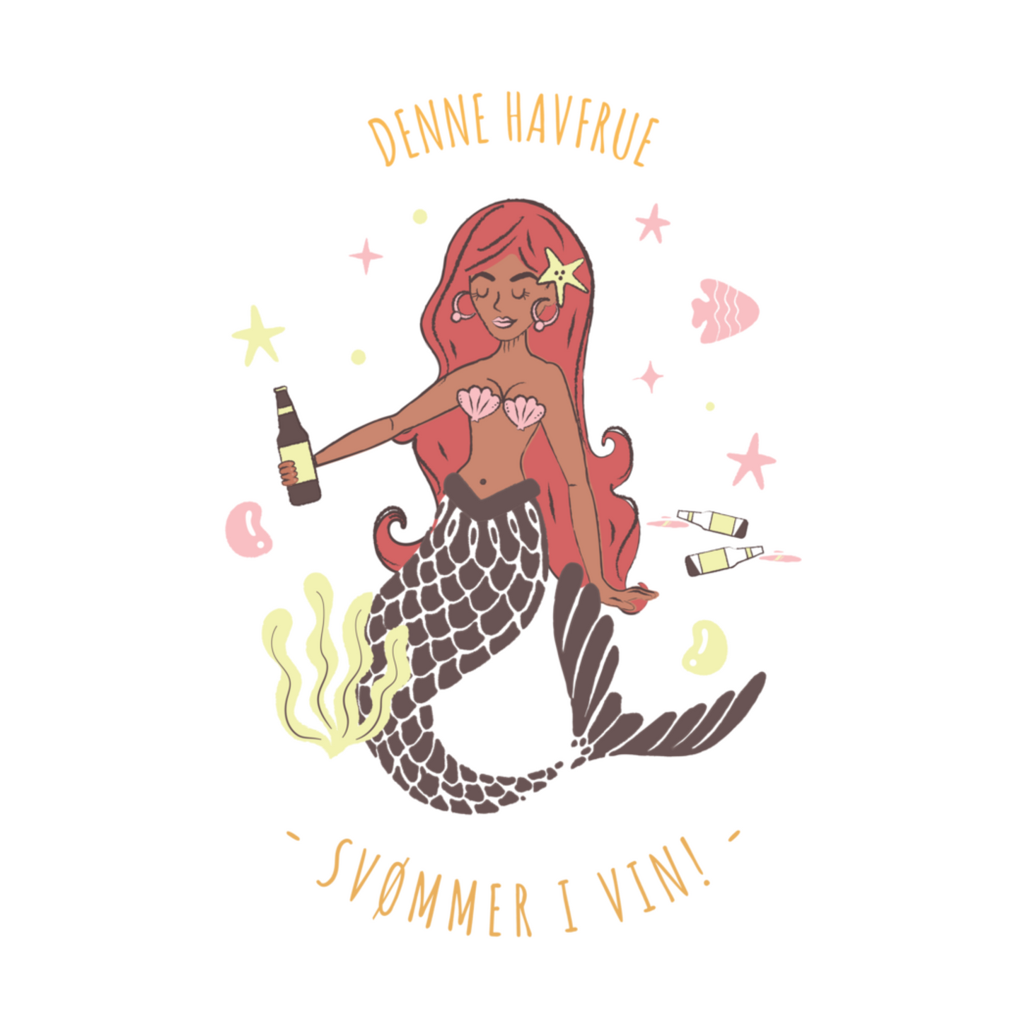 Vin Drikkende Havfrue - T-shirt