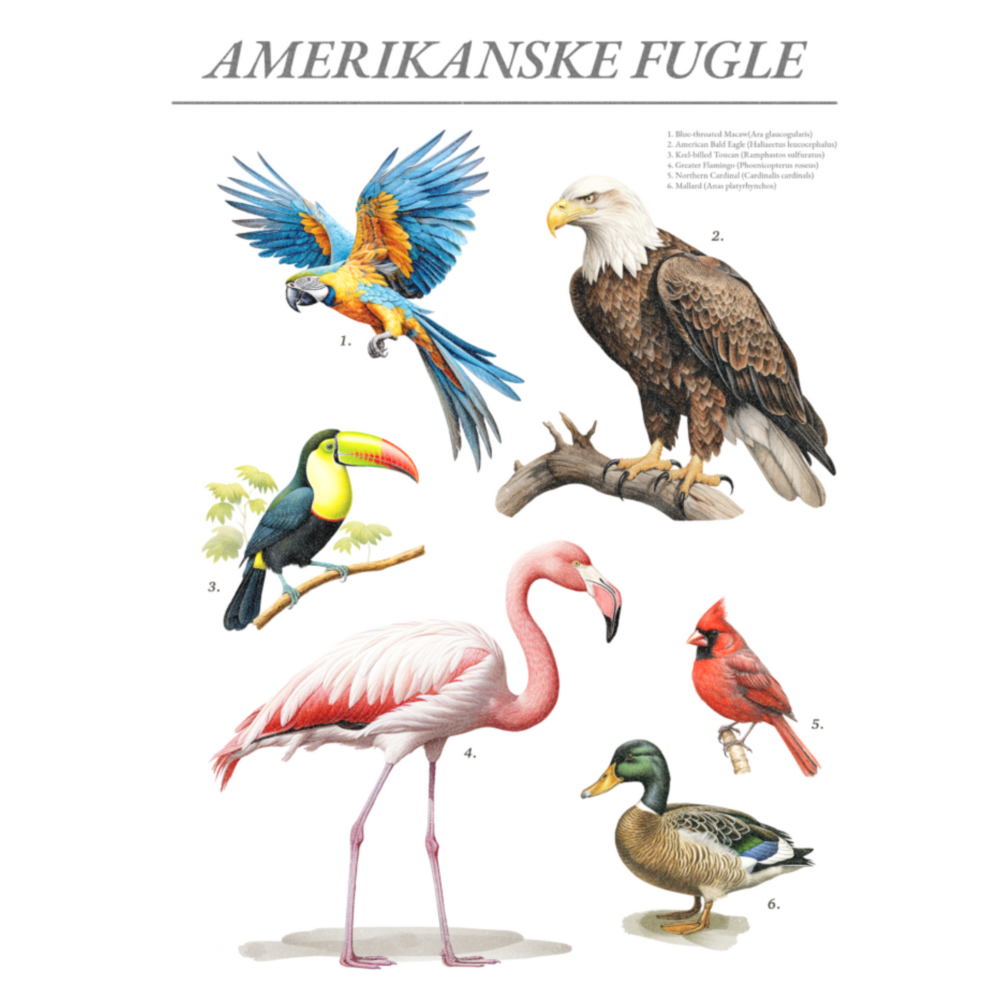 Amerikanske Fugle - T-shirt