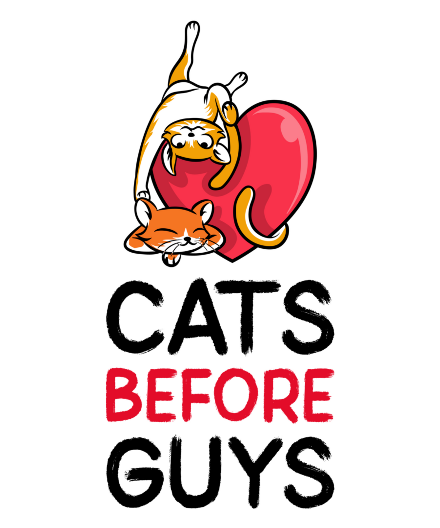 Cats Before Guys - T-shirt - Coolshirts.dk