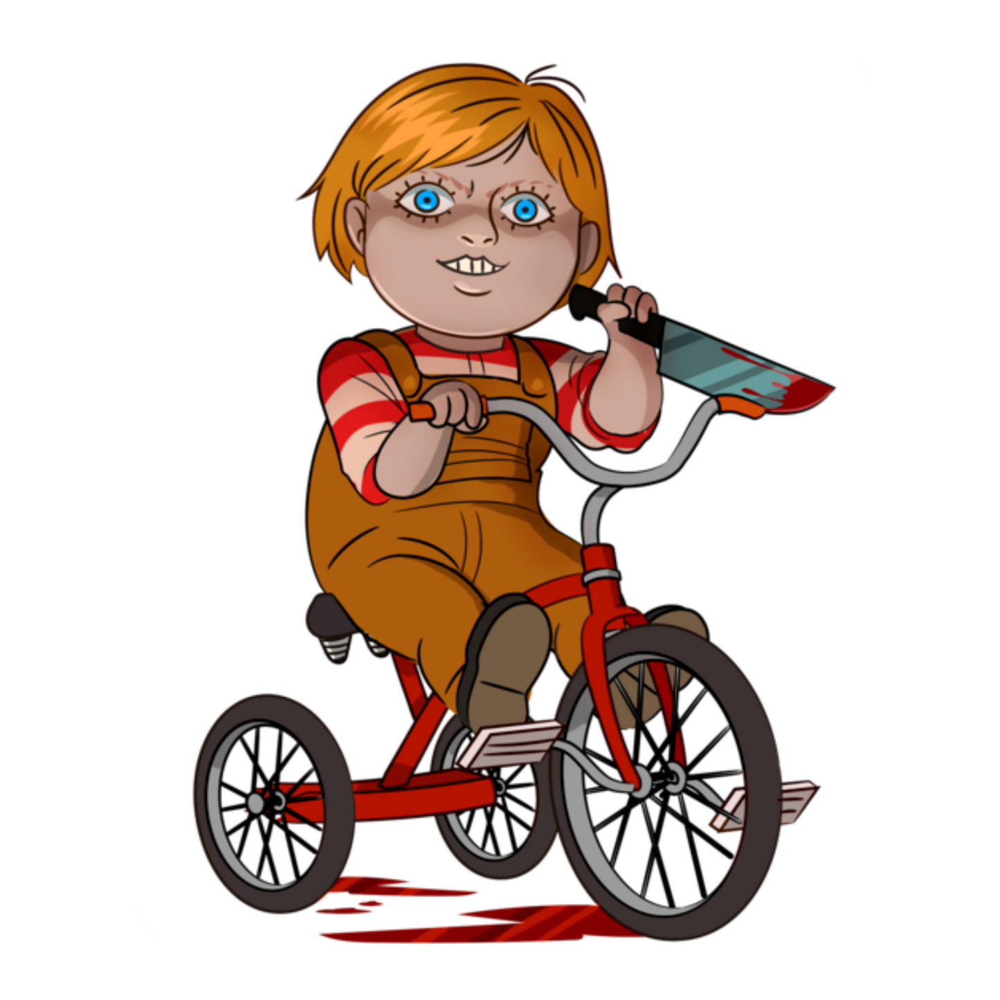 chucky t-shirt, uhyggelig t-shirt, gyser motiv t-shirt