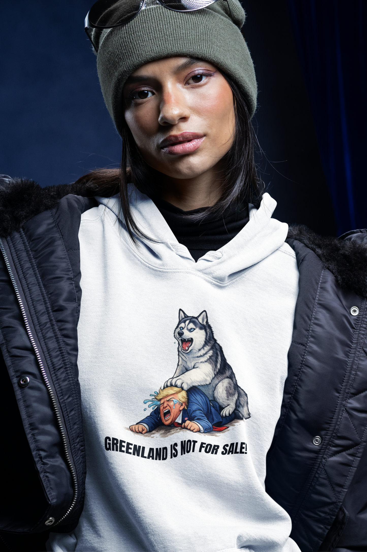 greenland not for sale hvid hoodie