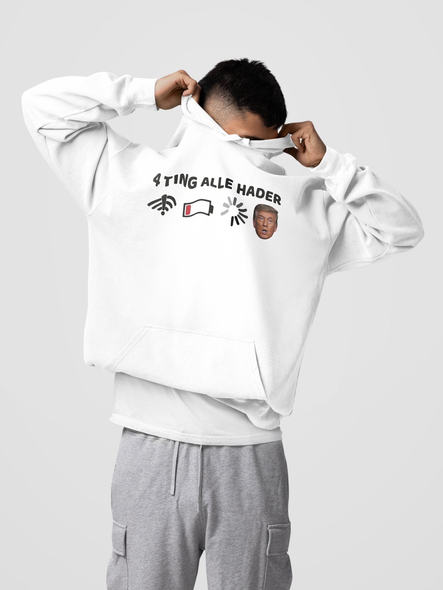 hader trump hvid hoodie
