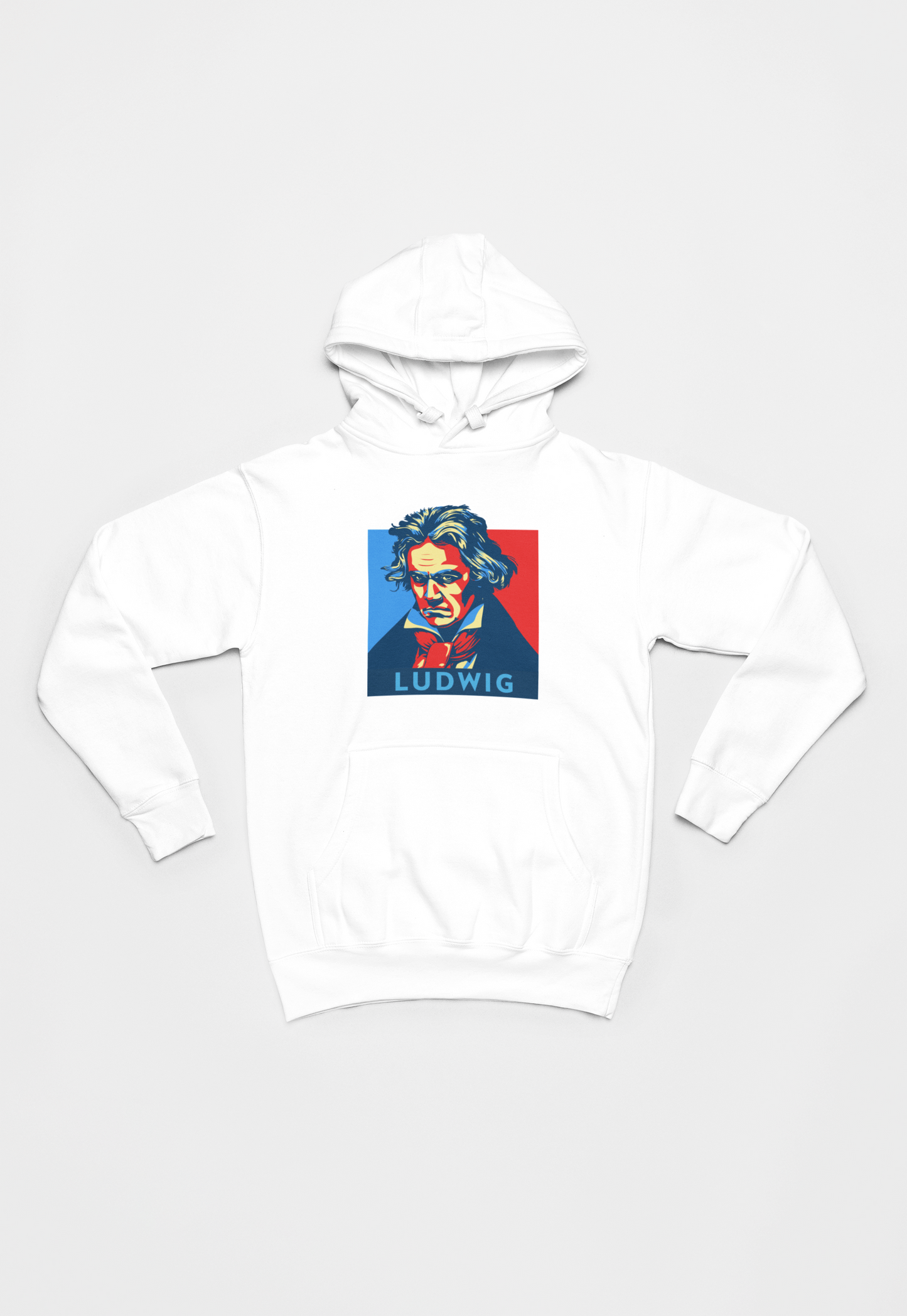 Ludwig Van Beethoven hvid Hoodie