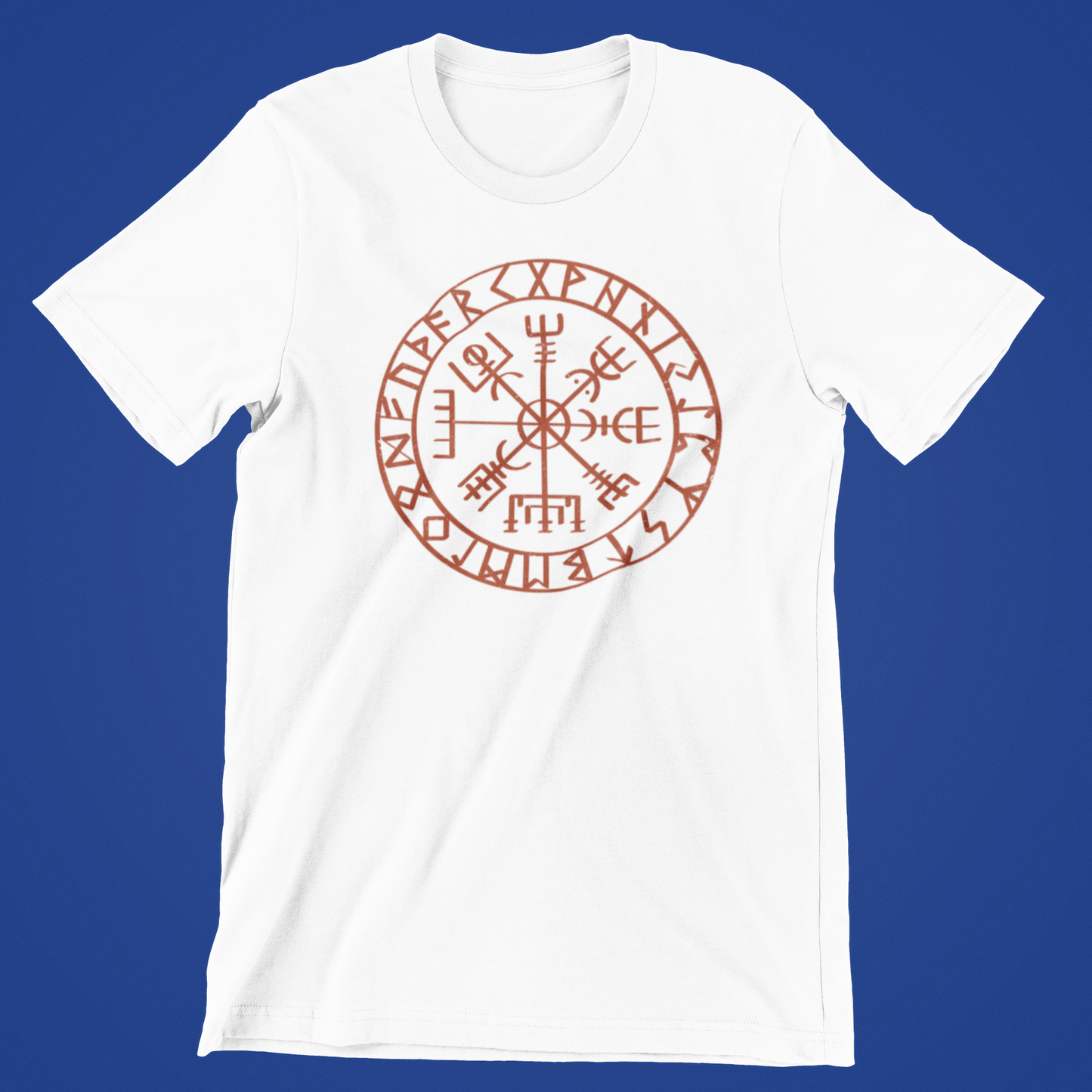 Nordisk Vegvisir med runer - T-shirt hvid