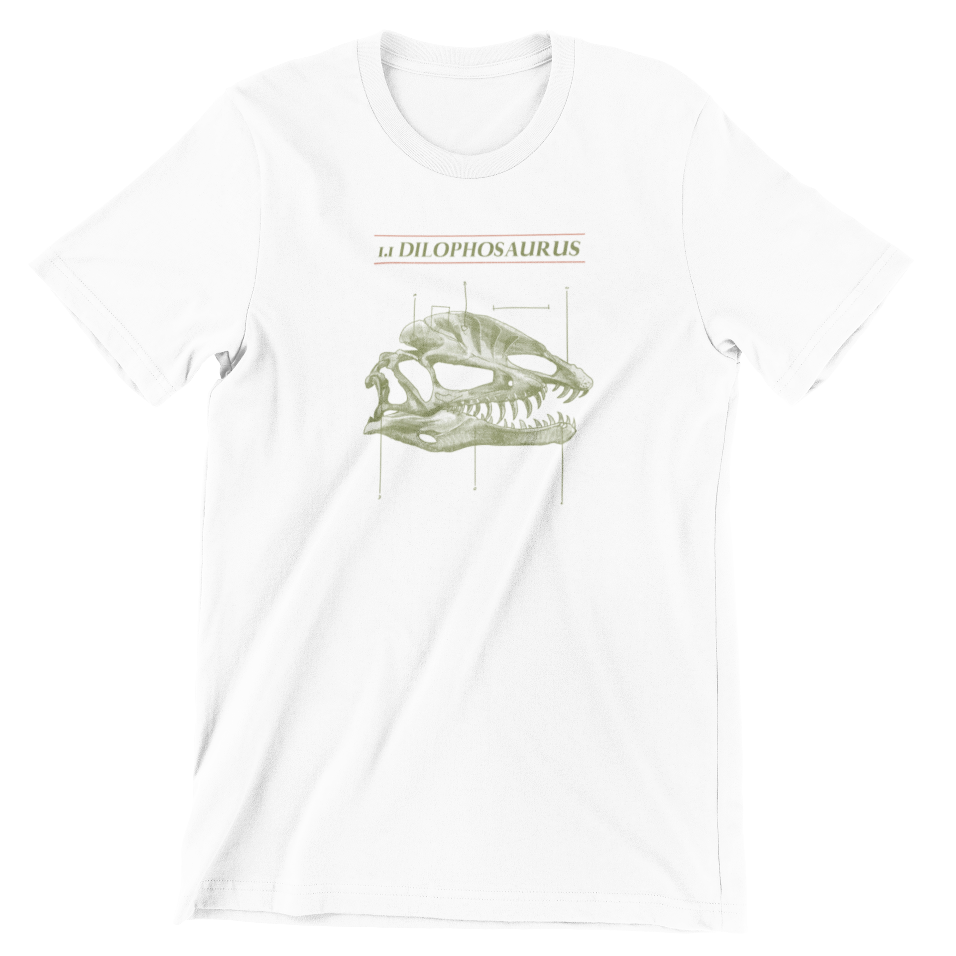 Dilophosaurus Dinosaur hvid T-shirt