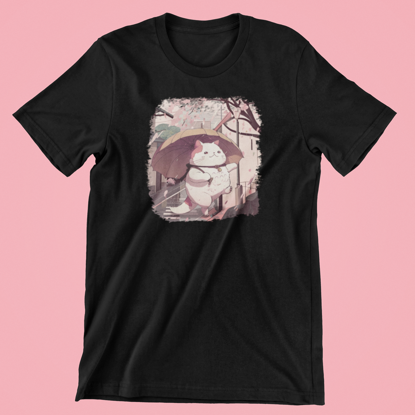 Kat med Paraply (Neighbor Anime) - T-shirt