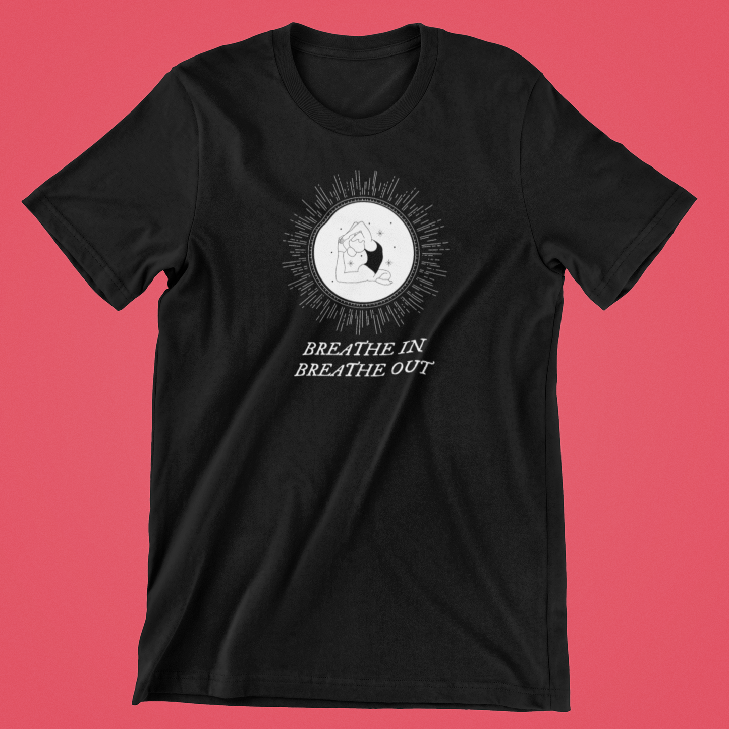 Breathe In, Breathe Out - sort T-shirt