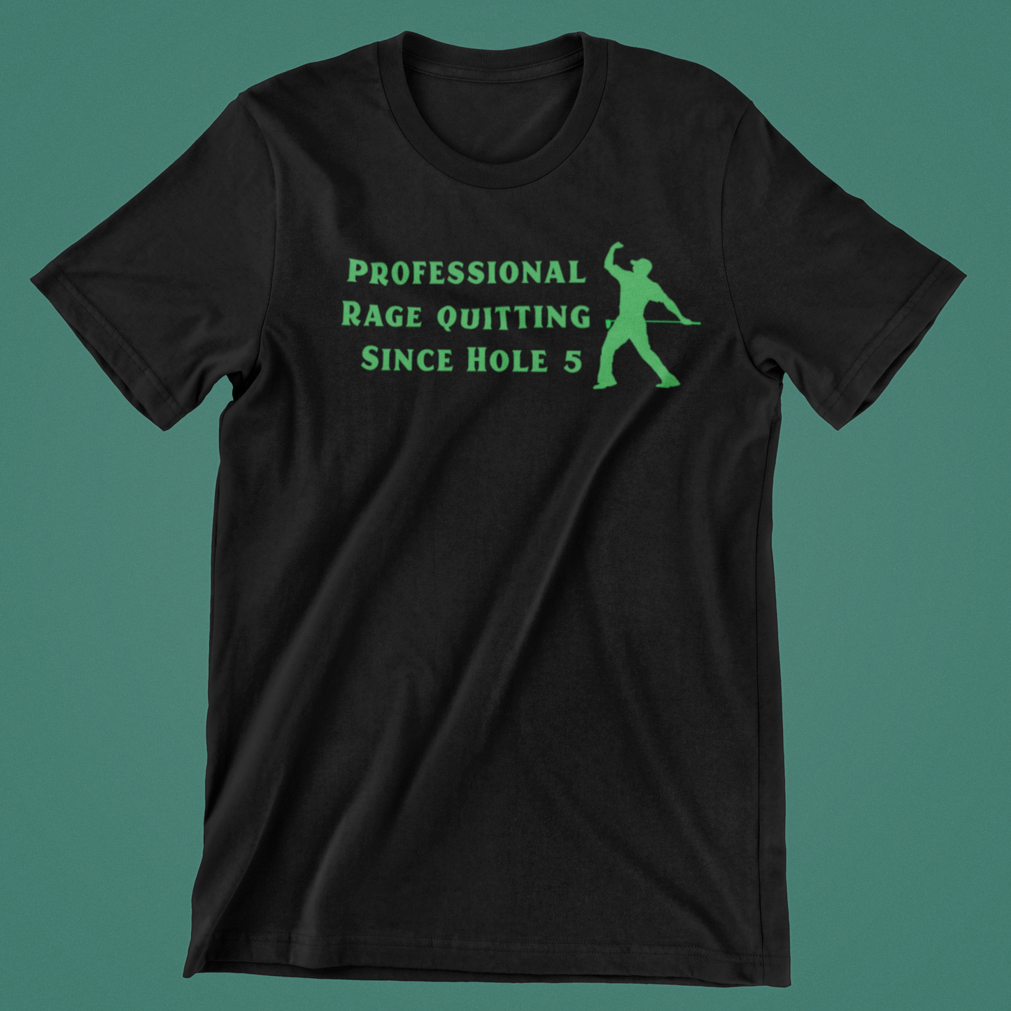 Sjov sort Golf T-shirt til Den Utålmodige Spiller