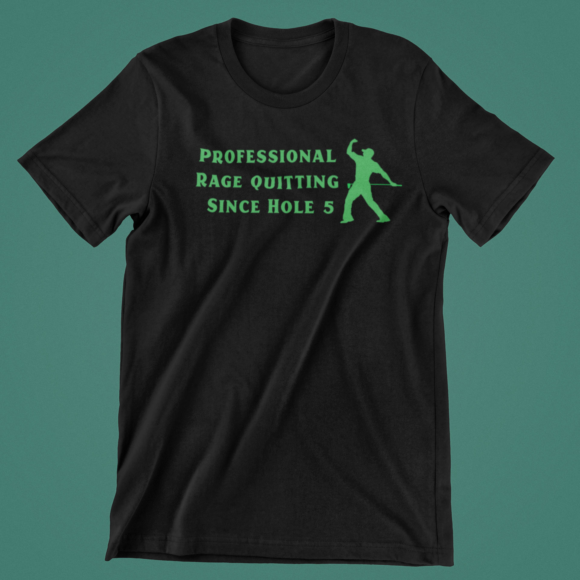 Sjov sort Golf T-shirt til Den Utålmodige Spiller