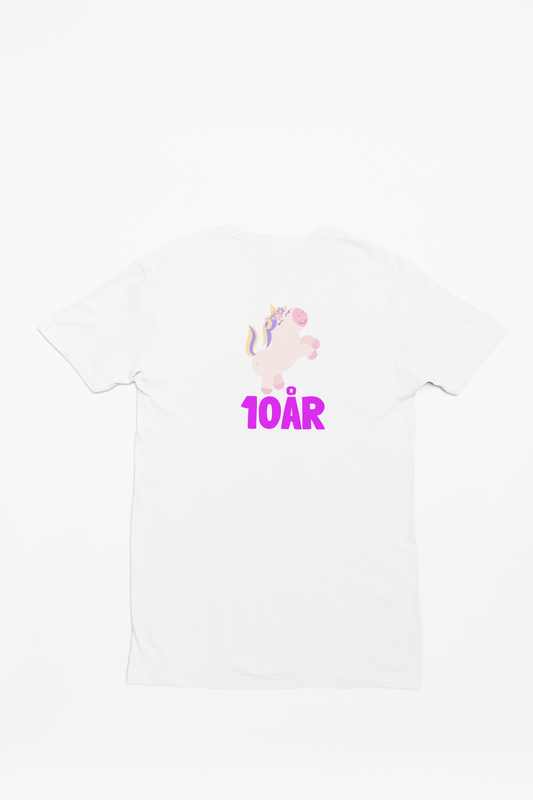 10 års fødselsdag (enhjørning) - T-shirt