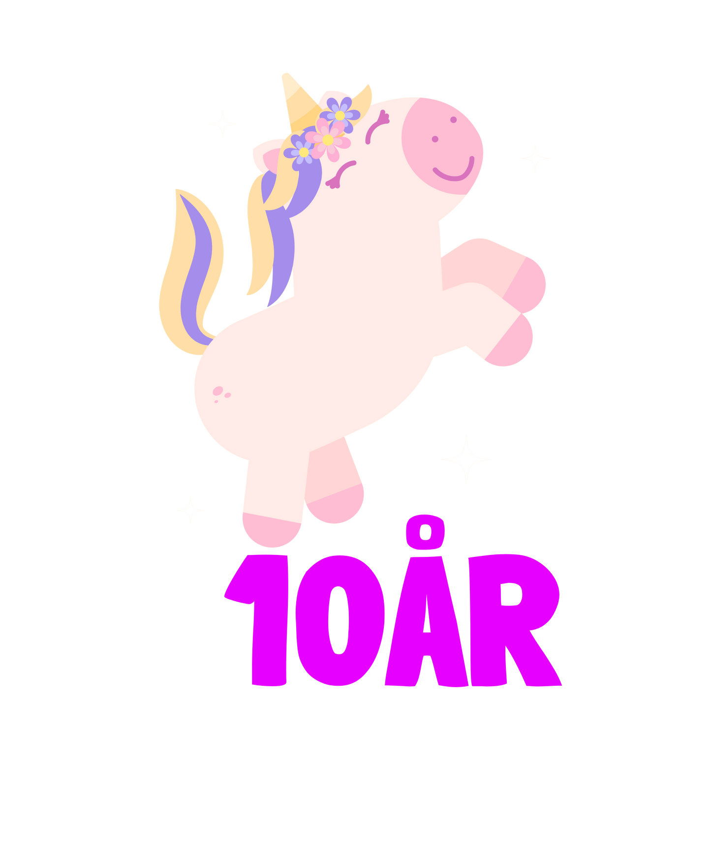 10 års fødselsdag (enhjørning) - T-shirt