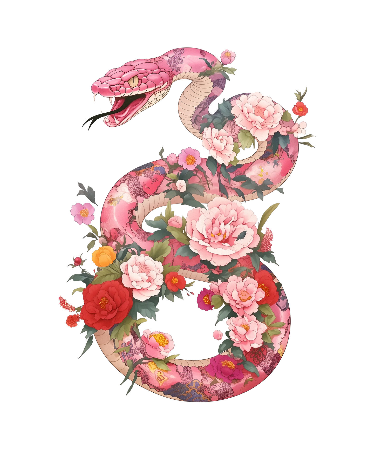 Blomster Slange - T-shirt