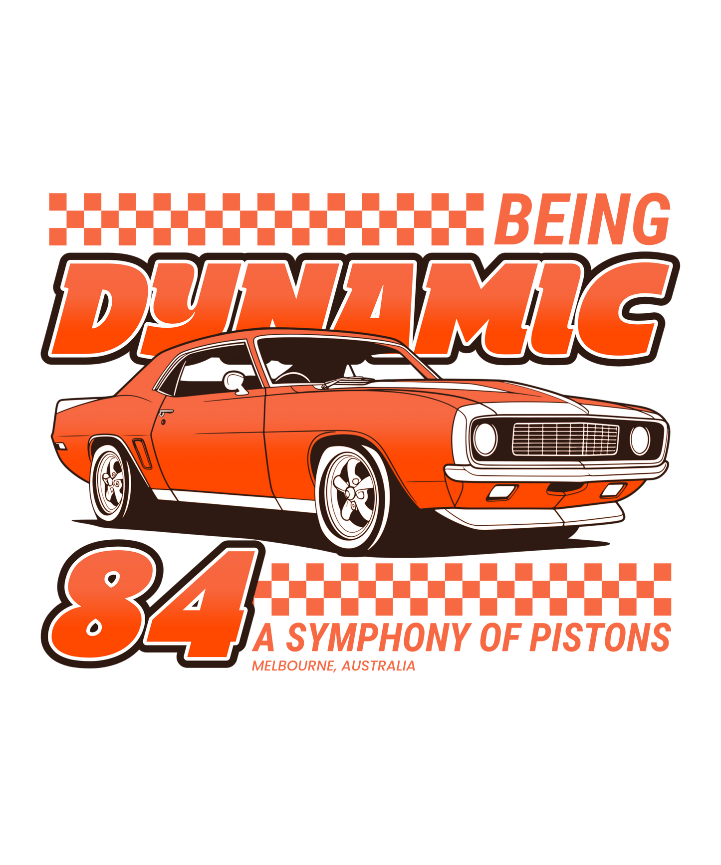 Orange Vintage Mustang Hoodie