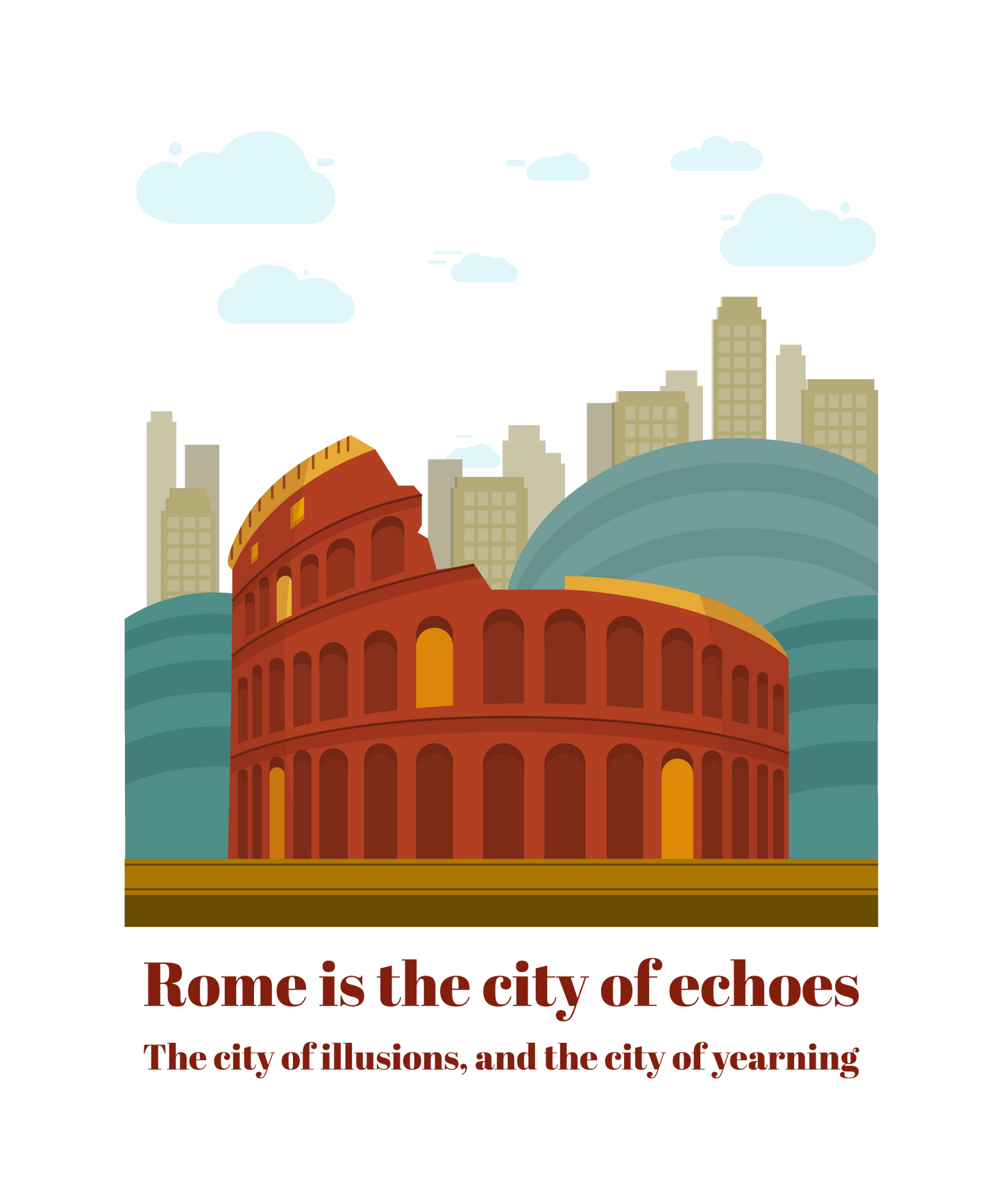 Colosseum i Rom Italien - T-shirt - Coolshirts.dk