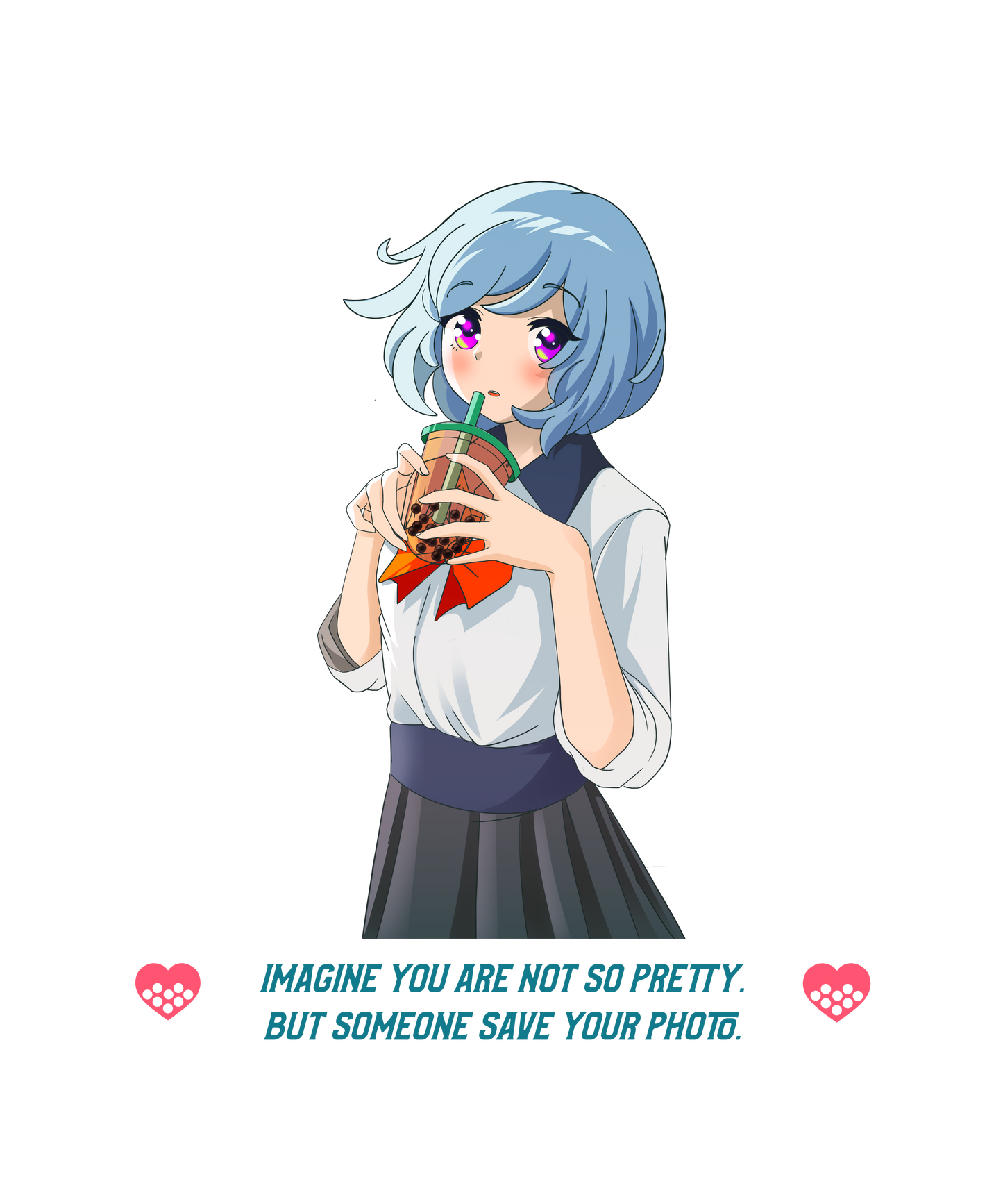 Cute Anime Girl - T-shirt - Coolshirts.dk