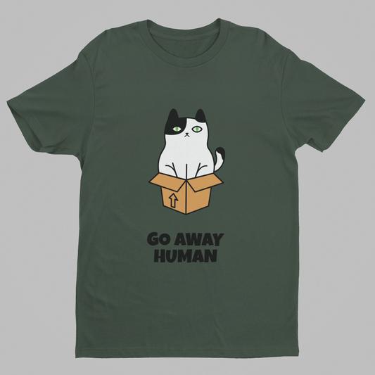 Go Away Human – T-shirt - Coolshirts.dk