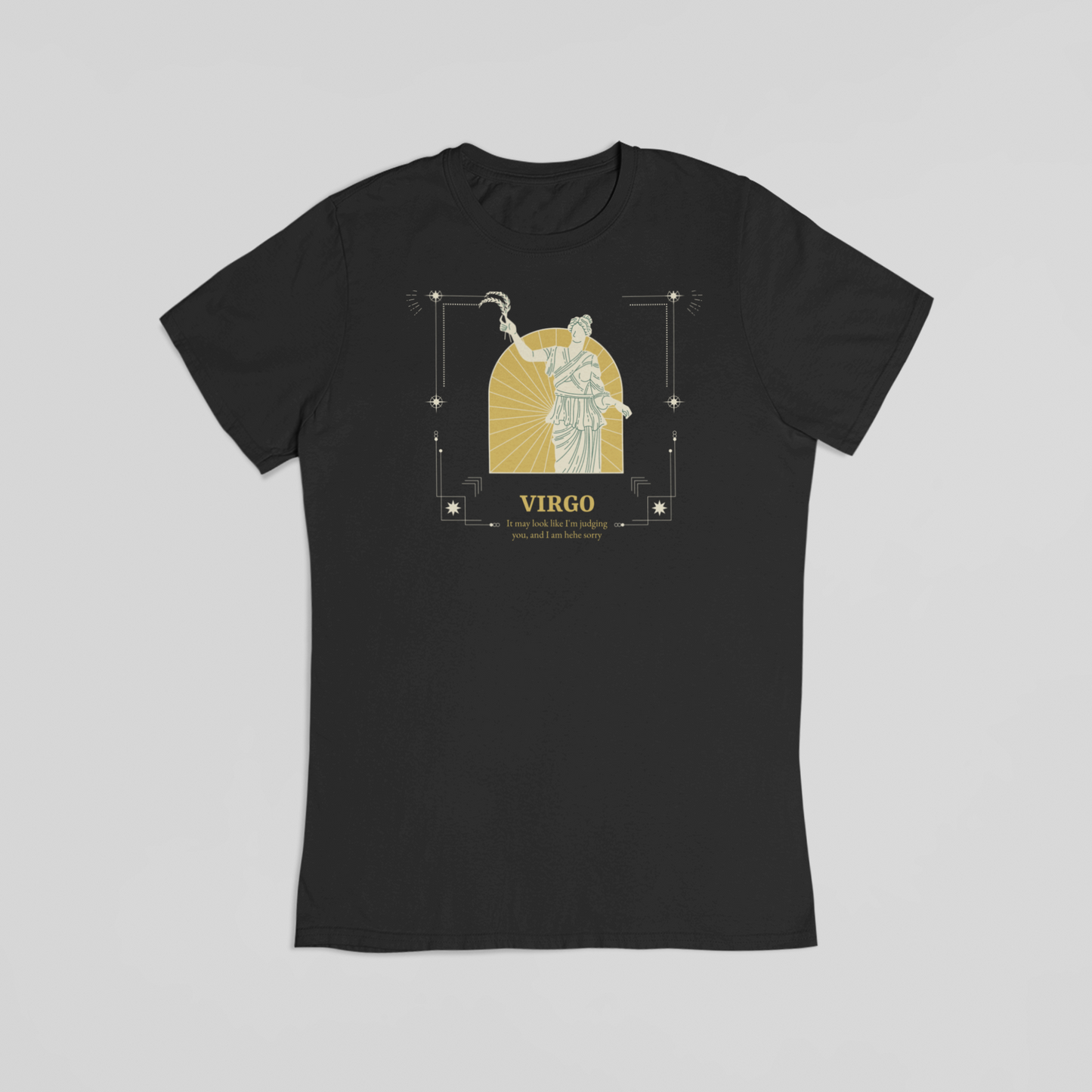 Jomfruen stjernetegn sort T-shirt