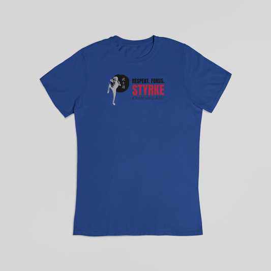 Respekt fokus styrke blå T-shirt