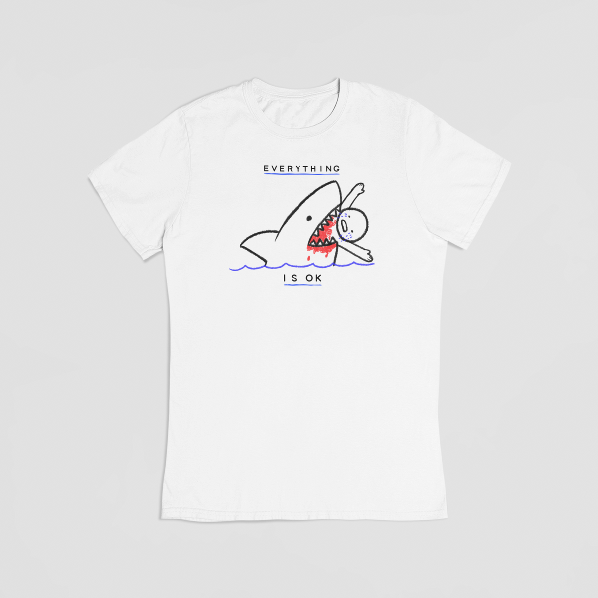 Shark Attack hvid T-shirt