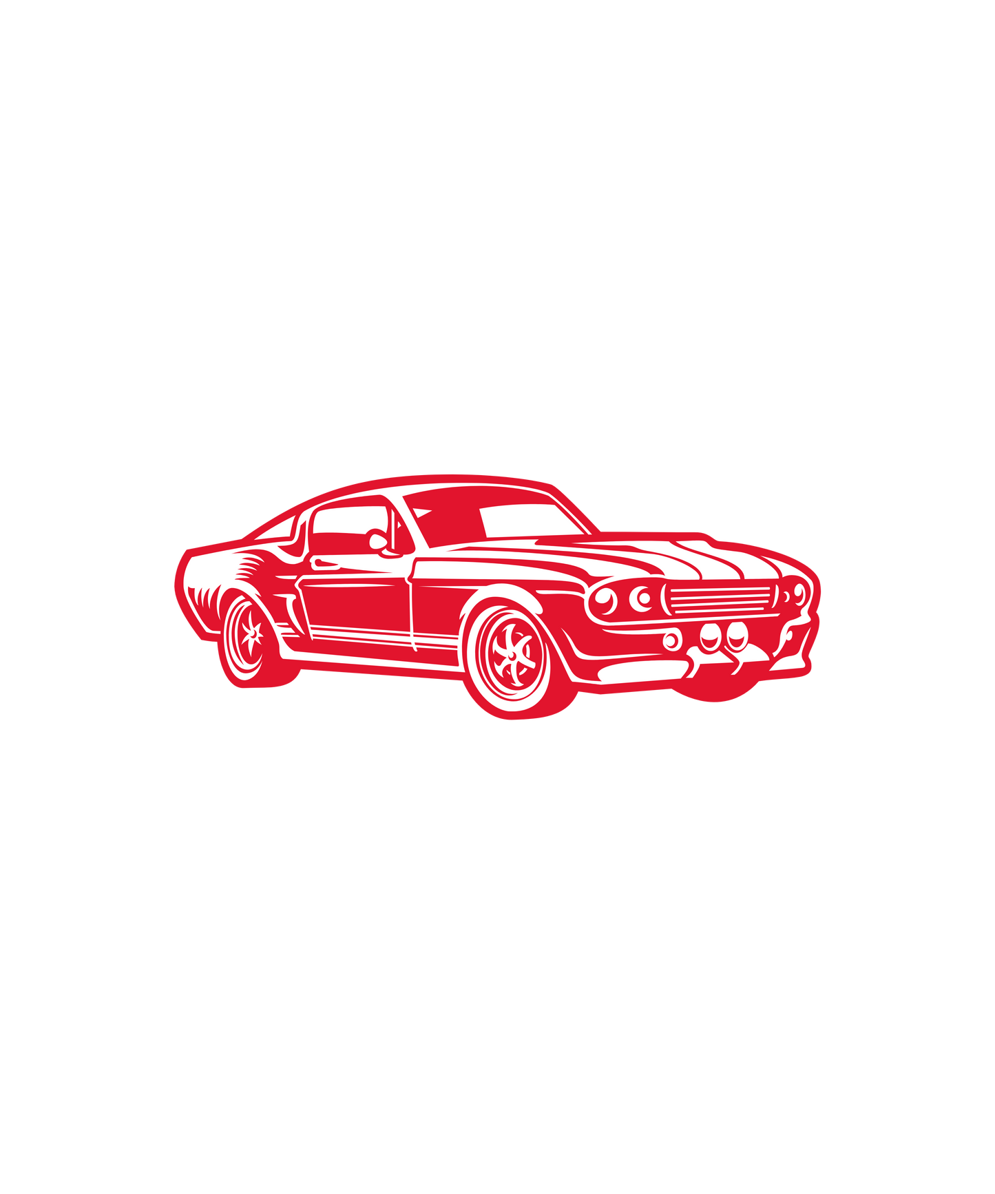 Rød Vintage Mustang bil - T-shirt - Coolshirts.dk