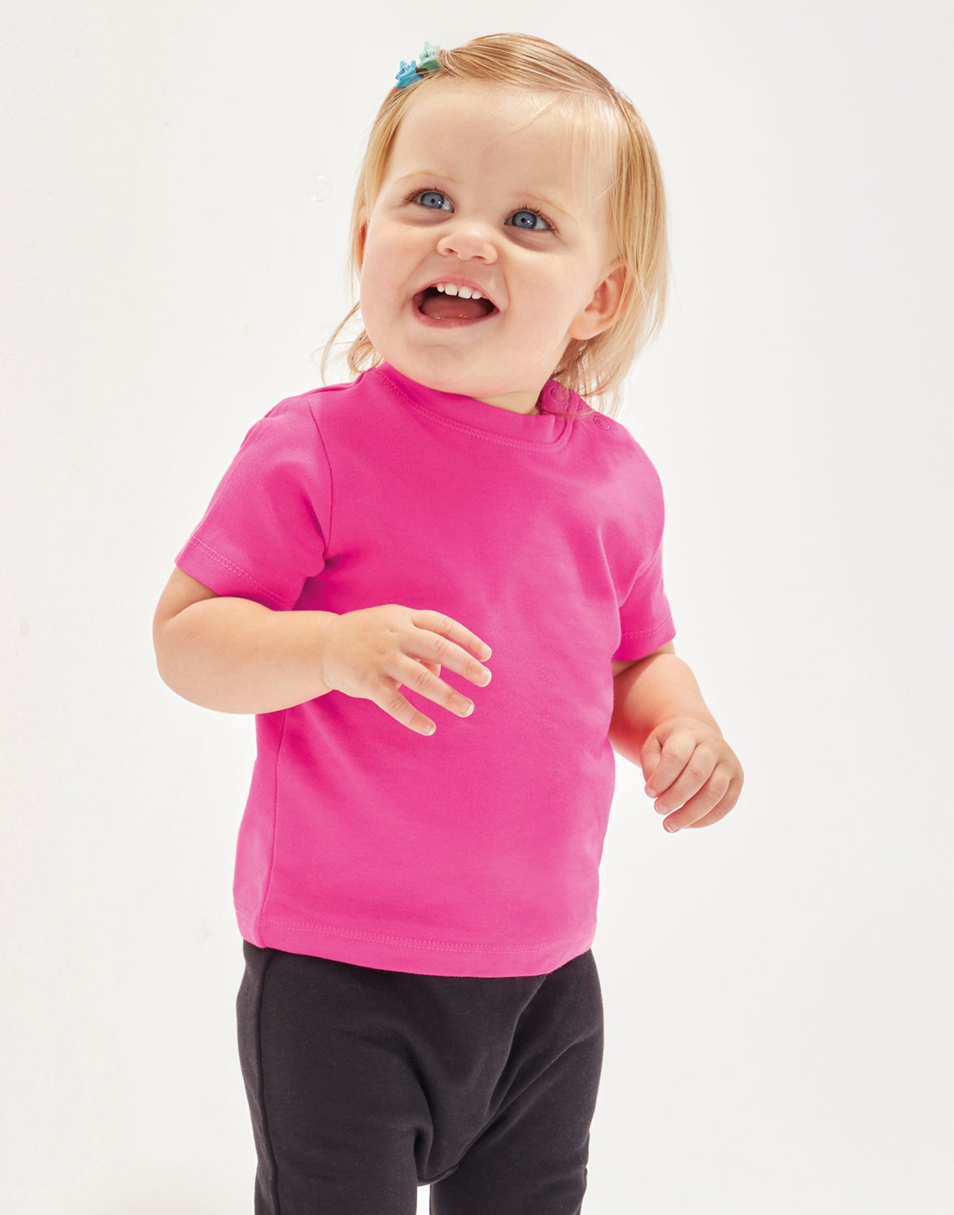 Design selv baby T-shirt pink – upload dit eget billede