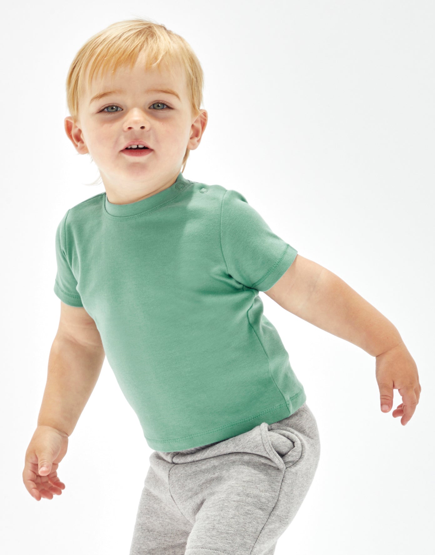 Design selv baby T-shirt mint grøn – upload dit eget billede