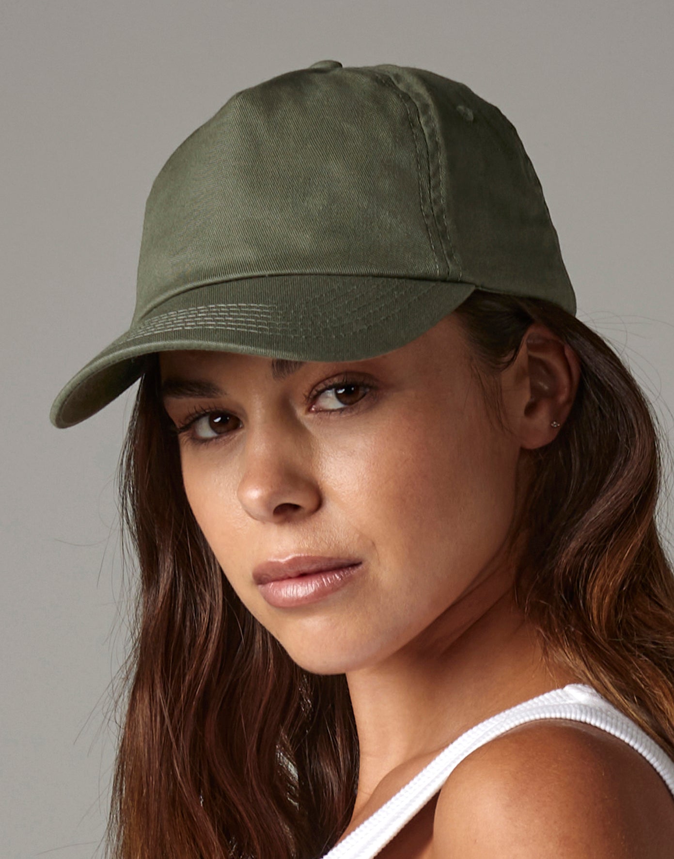 Oliven grøn Panel Kasket