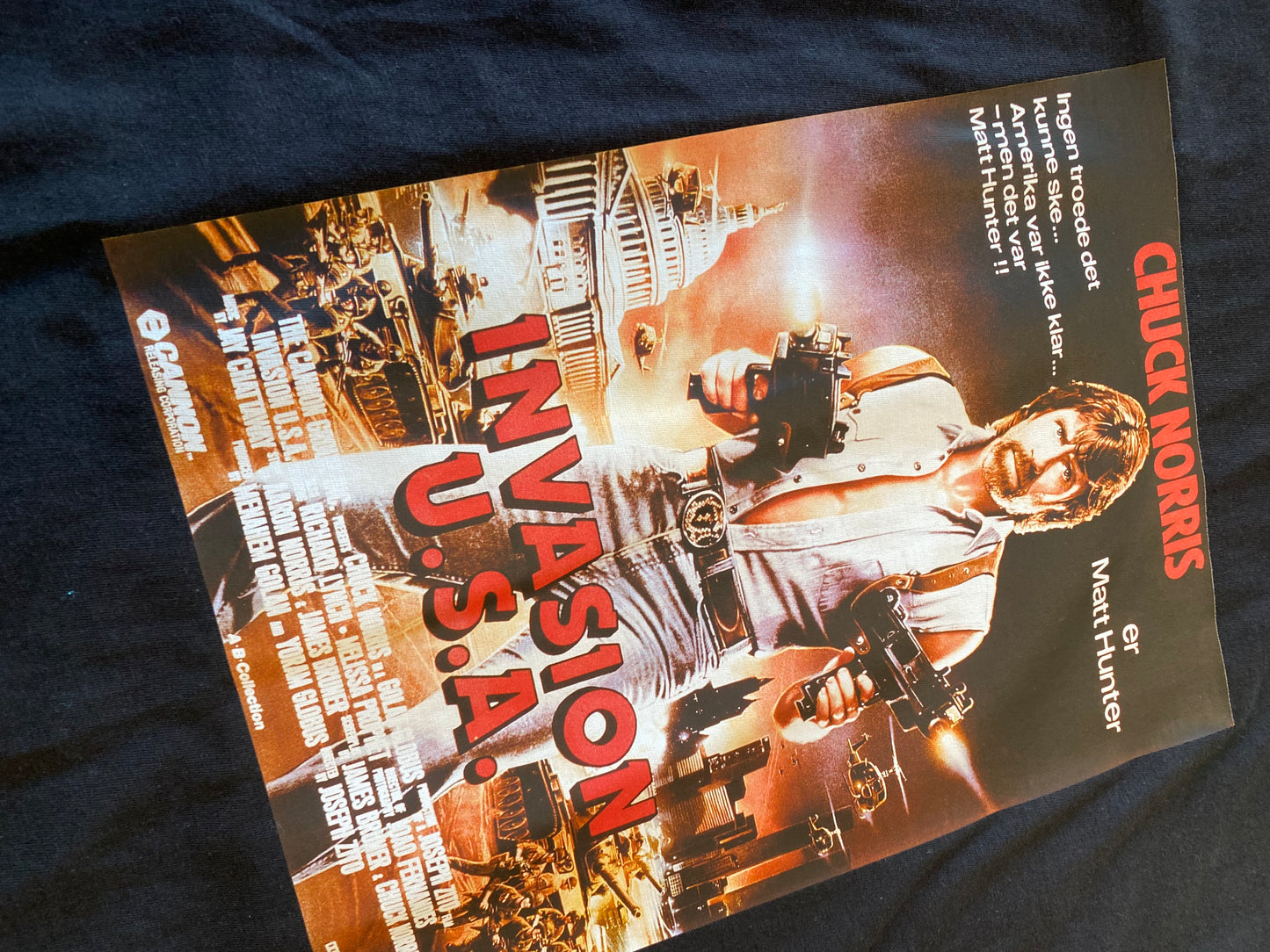 Chuck Norris Invasion USA T-shirt – Sort (2XL)
