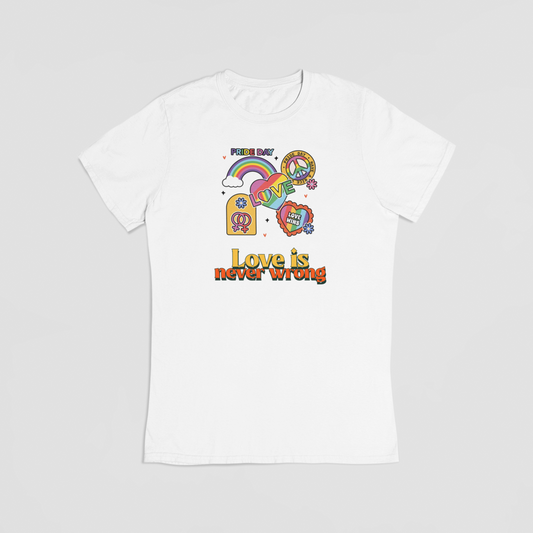 Love is never wrong hvid T-shirt