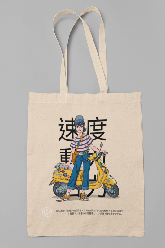 Mulepose - Anime Kvinde med Scooter
