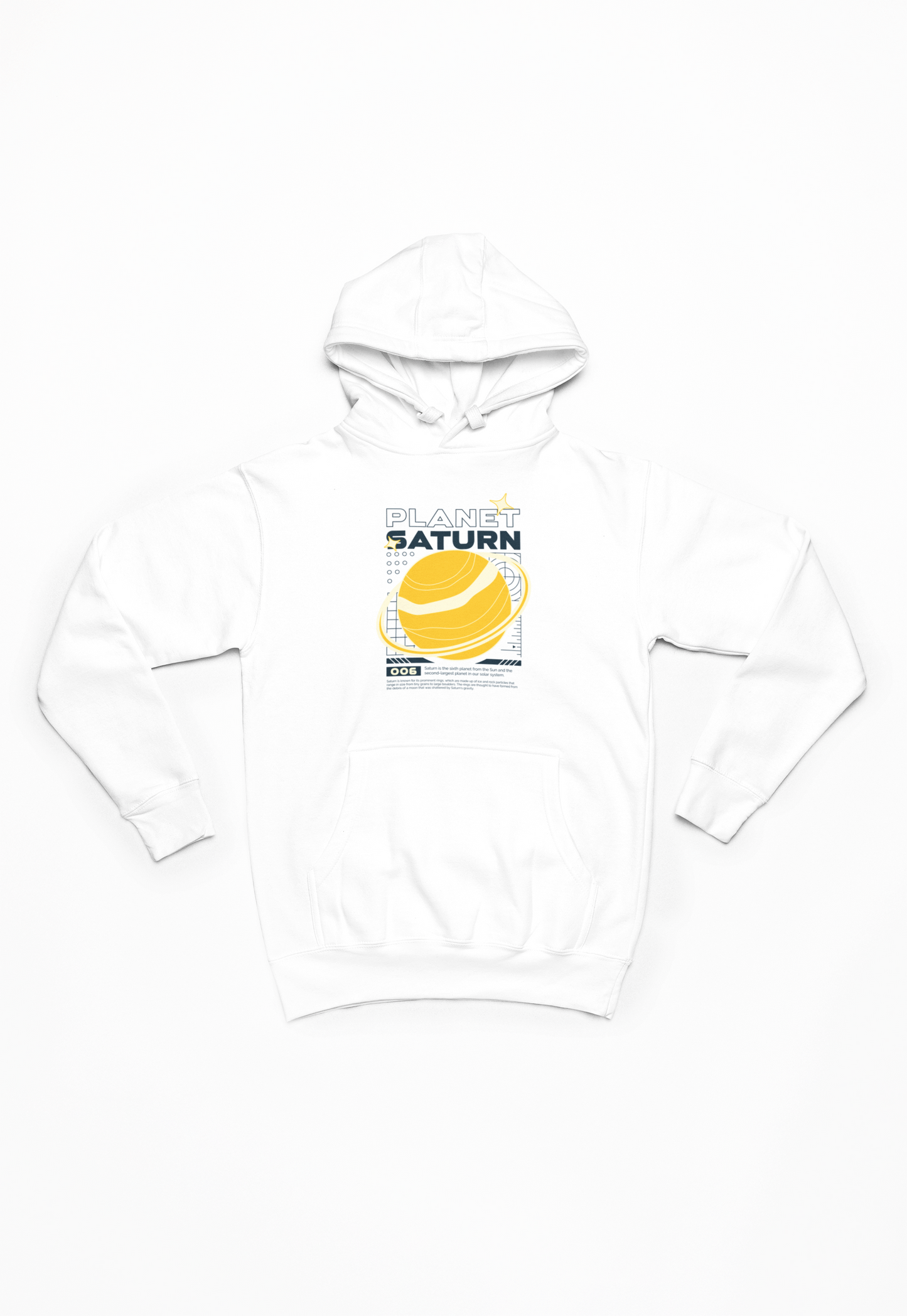 Planet saturn hvid Hoodie