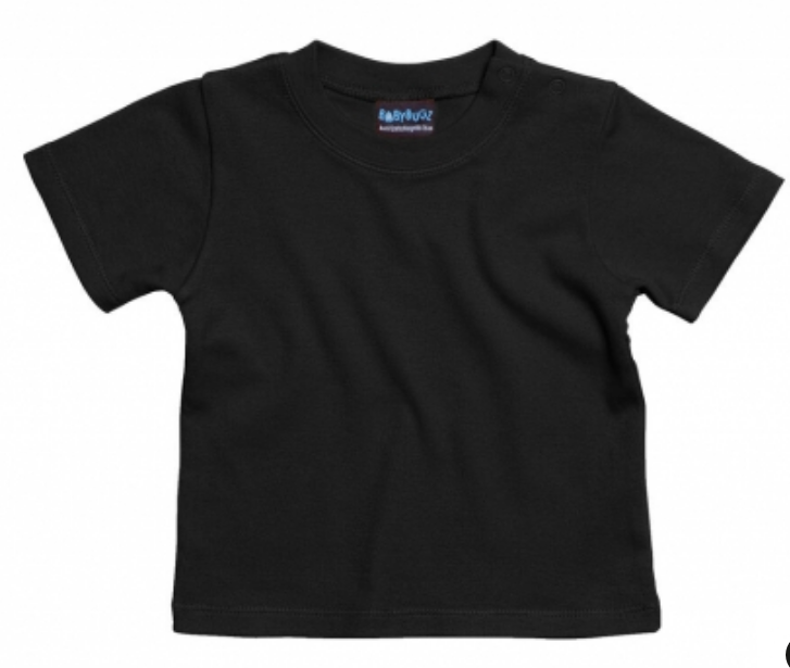 Design selv baby T-shirt sort – upload dit eget billede