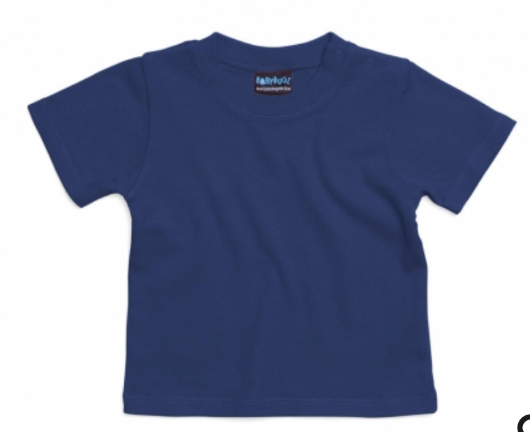 Design selv baby T-shirt navy  – upload dit eget billede