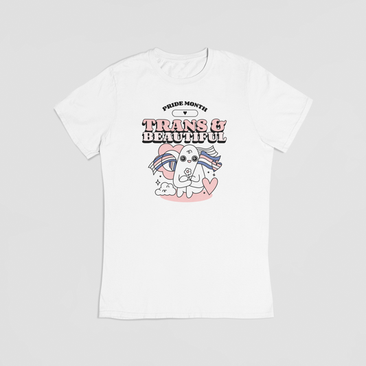 Trans & beautiful hvid T-shirt