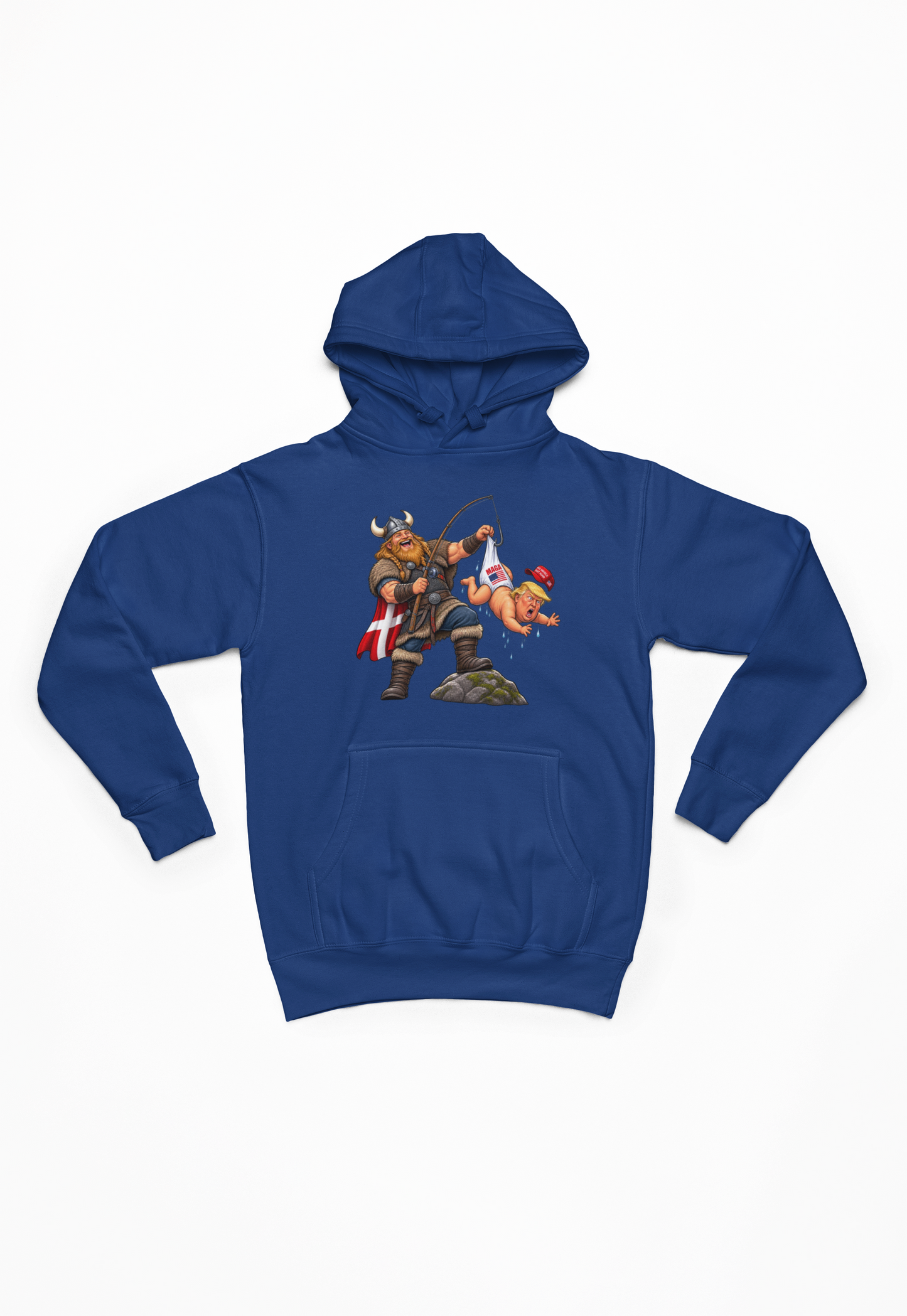 Trump på krogen blå Hoodie