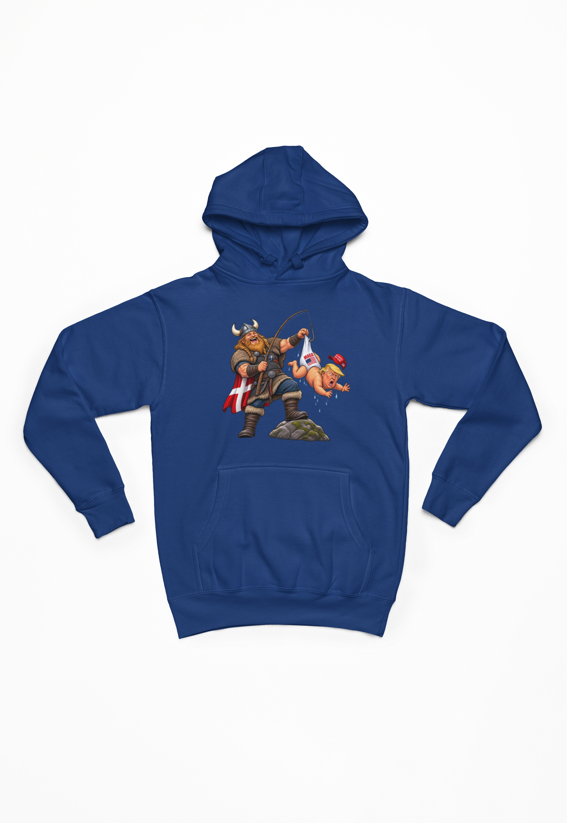 Trump på krogen blå Hoodie