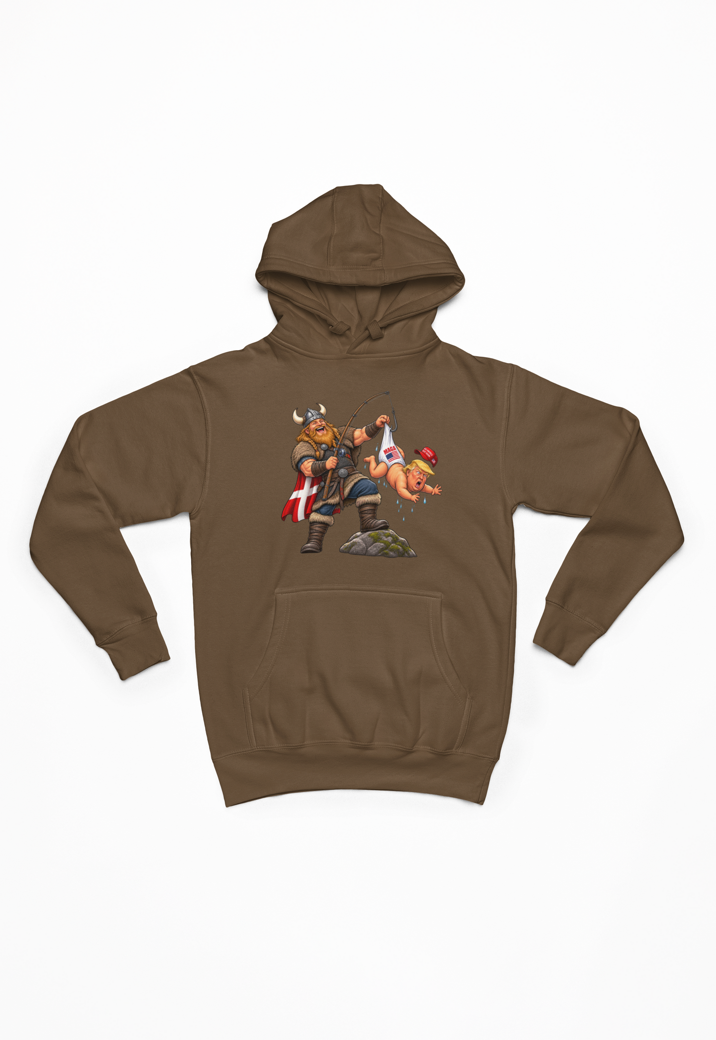Trump på krogen brun Hoodie
