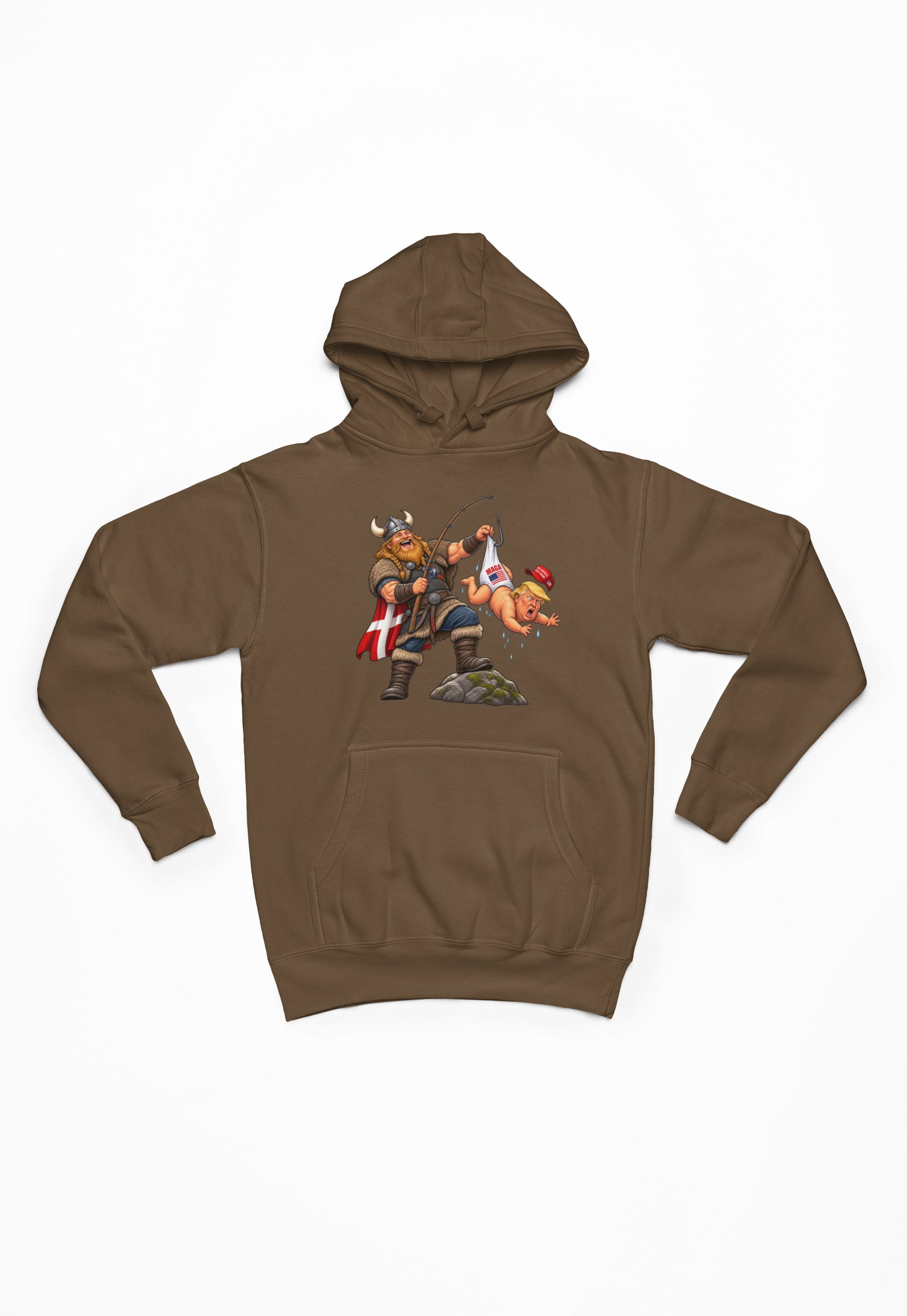 Trump på krogen brun Hoodie
