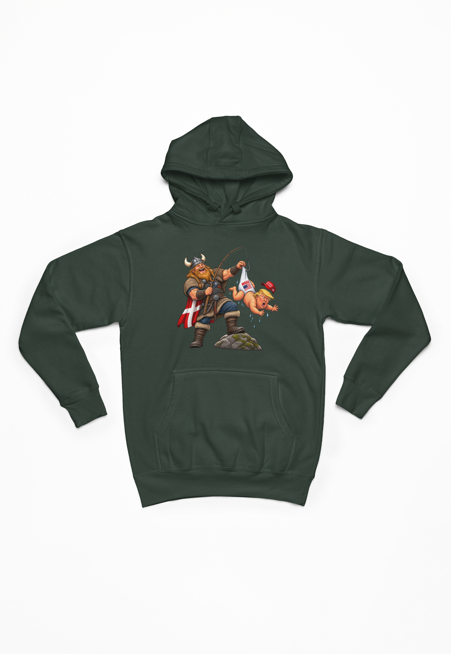 Trump på krogen grøn Hoodie