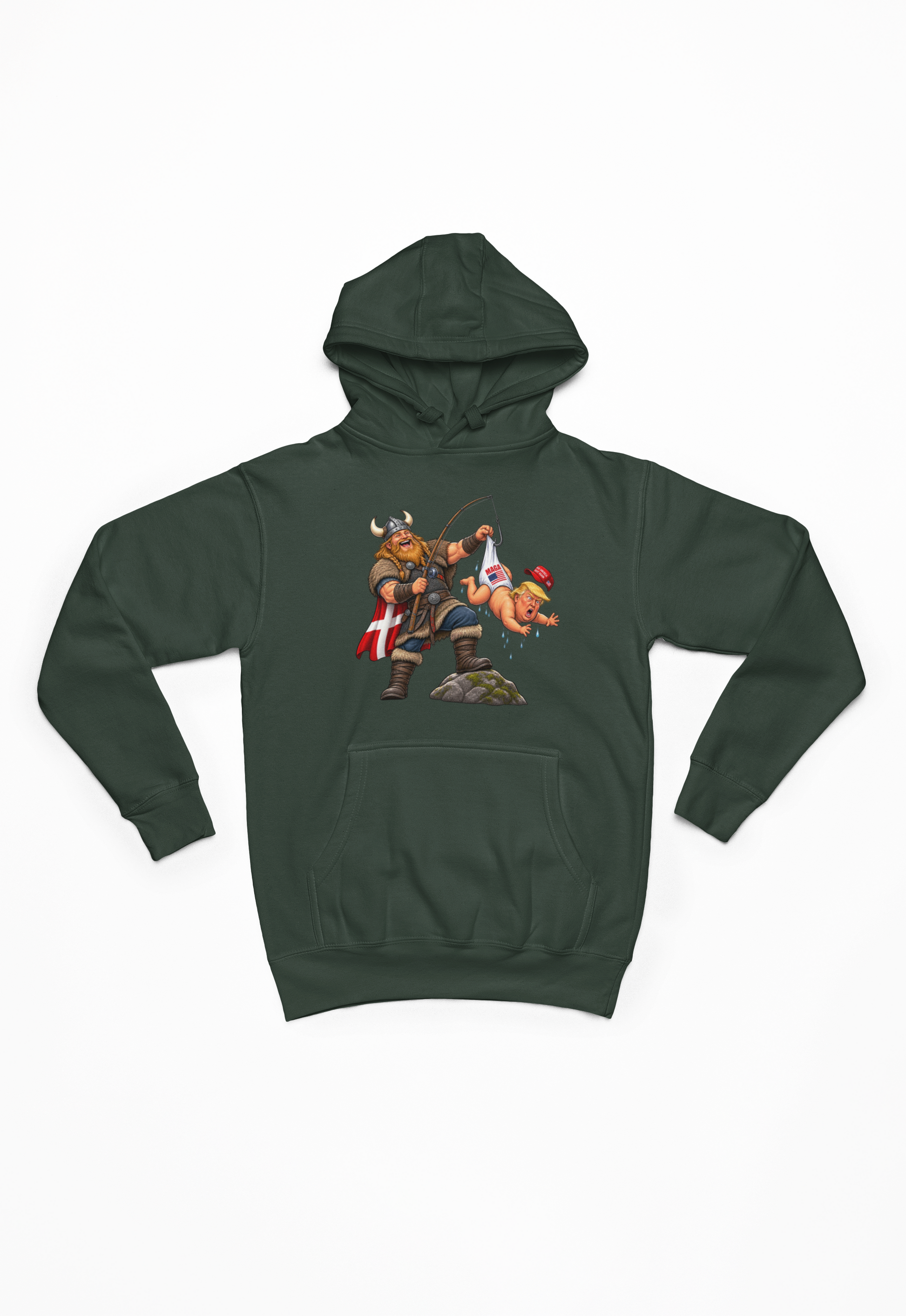 Trump på krogen grøn Hoodie