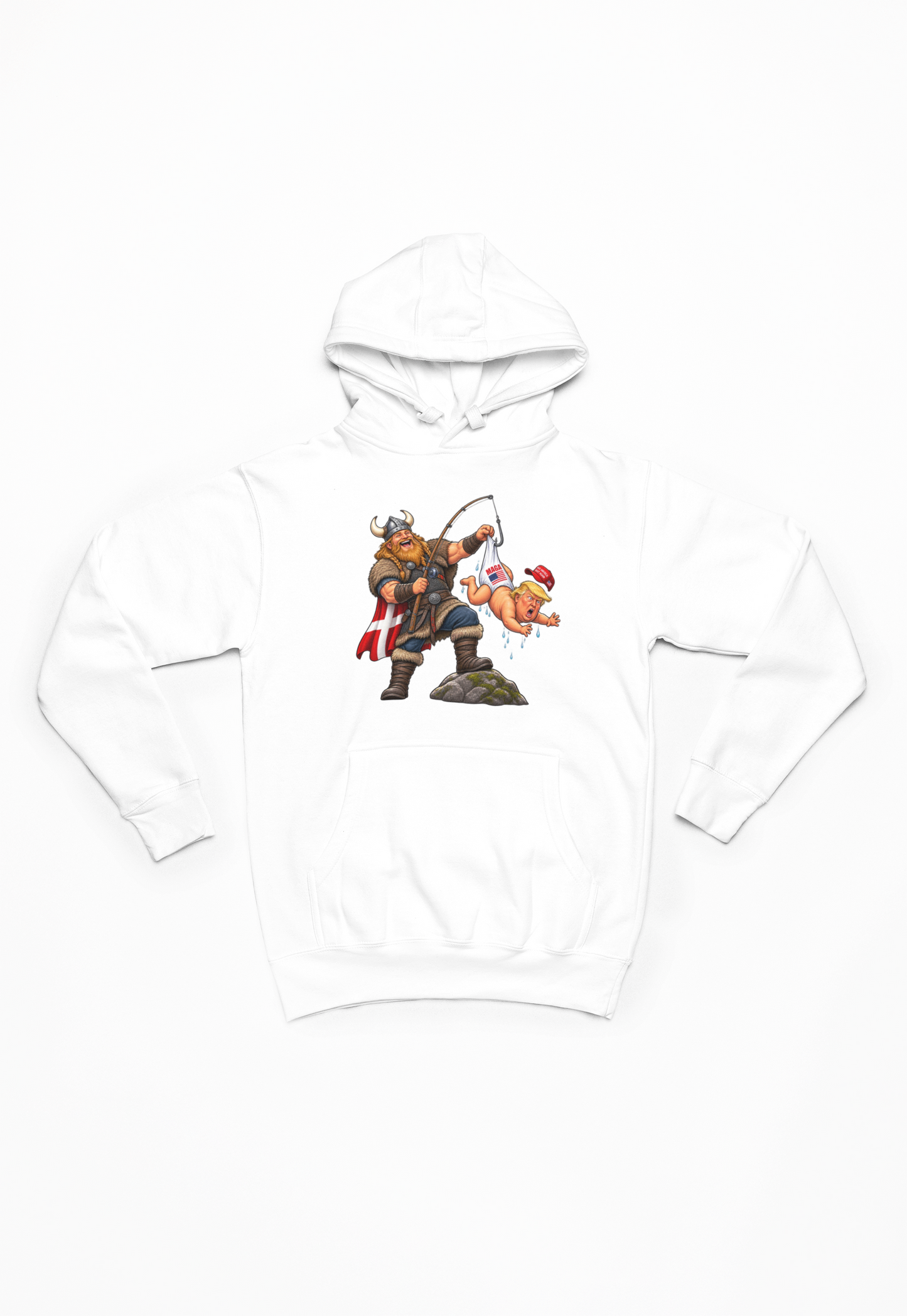 Trump på krogen hvid Hoodie