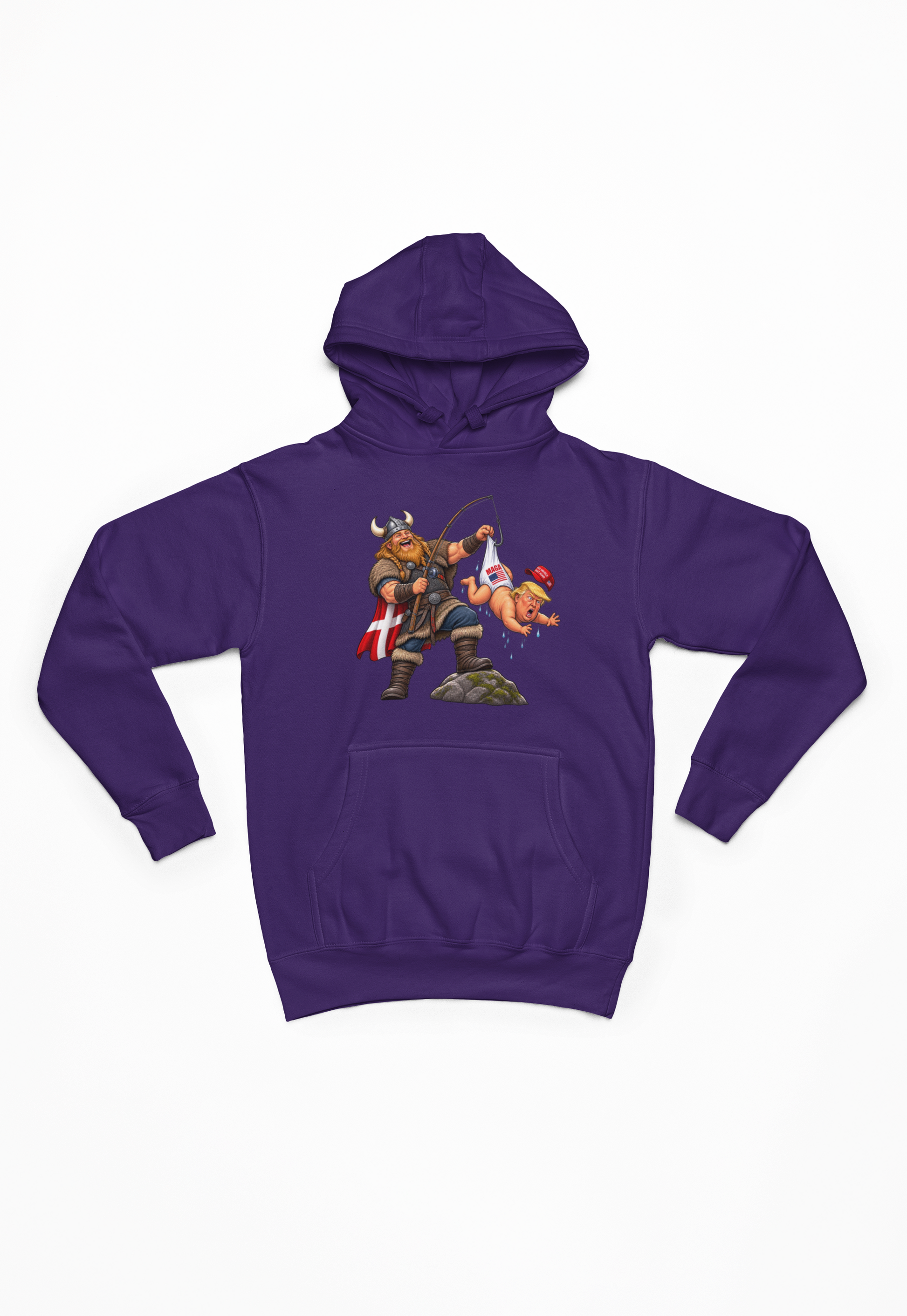 Trump på krogen lilla Hoodie