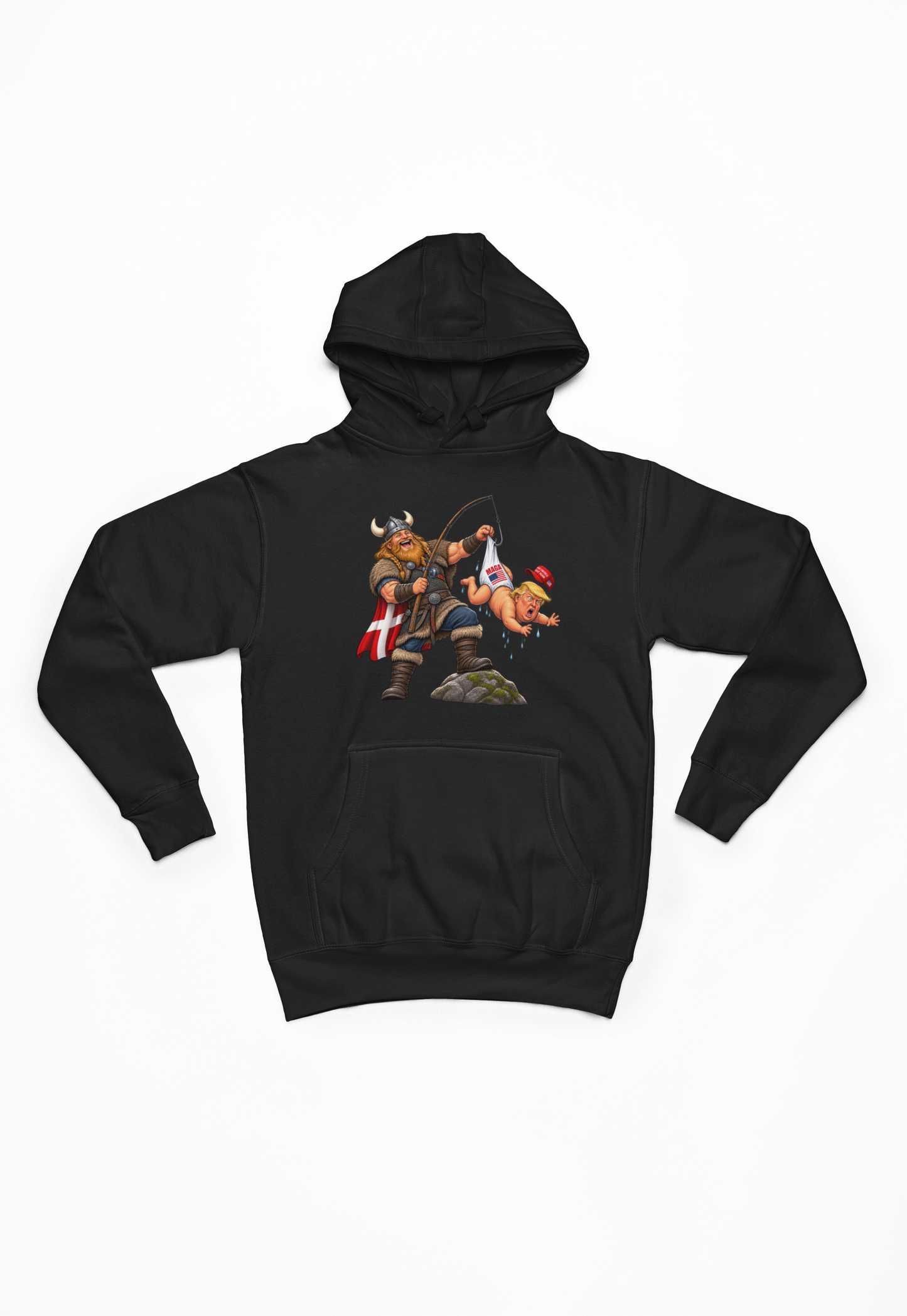 Trump på krogen sort Hoodie