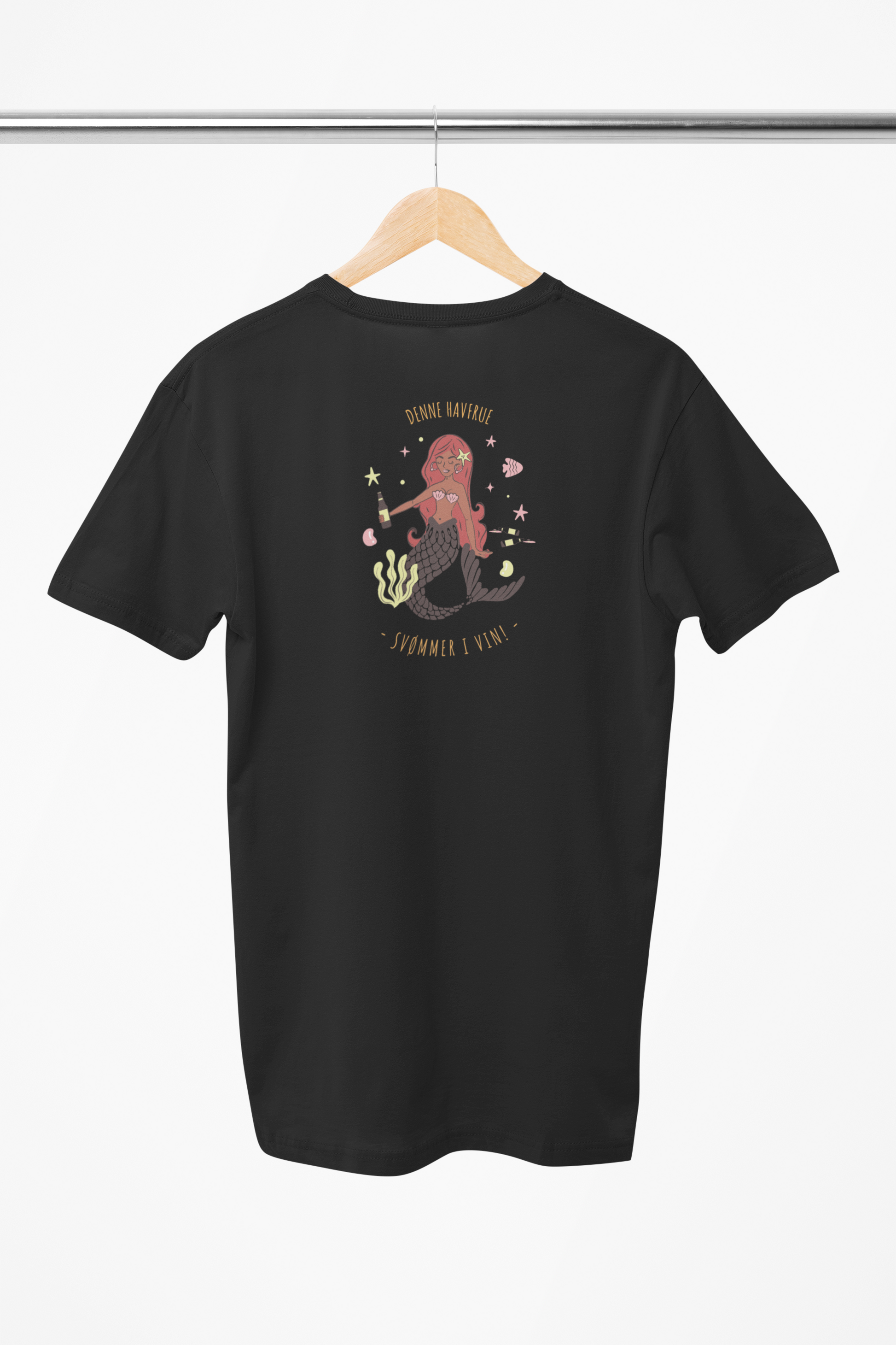 Vin Drikkende Havfrue t-shirt sort